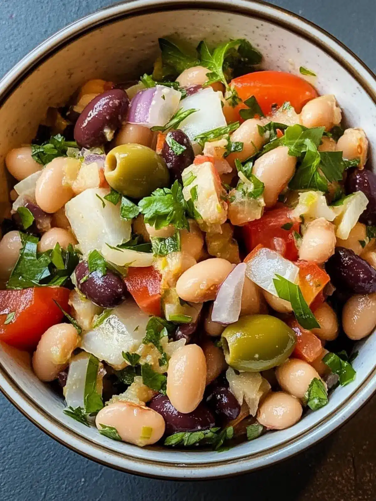 Easy Mediterranean Bean Salad with Olives & Onions Delight 3 Easy Mediterranean Bean Salad with Olives & Onions