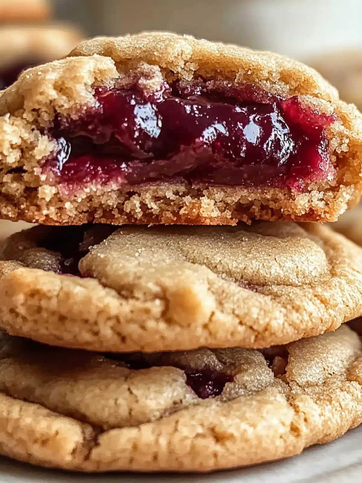 Pillowly PB&J Stuffed Cookies for a Cozy Nostalgic Treat 3 PB&J Stuffed Cookies