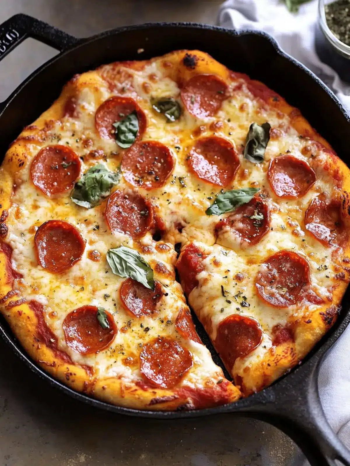 Savory Easy Cast Iron Skillet Pizza Better Than Takeout 2 Easy Cast Iron Skillet Pizza (Better Than Takeout!)