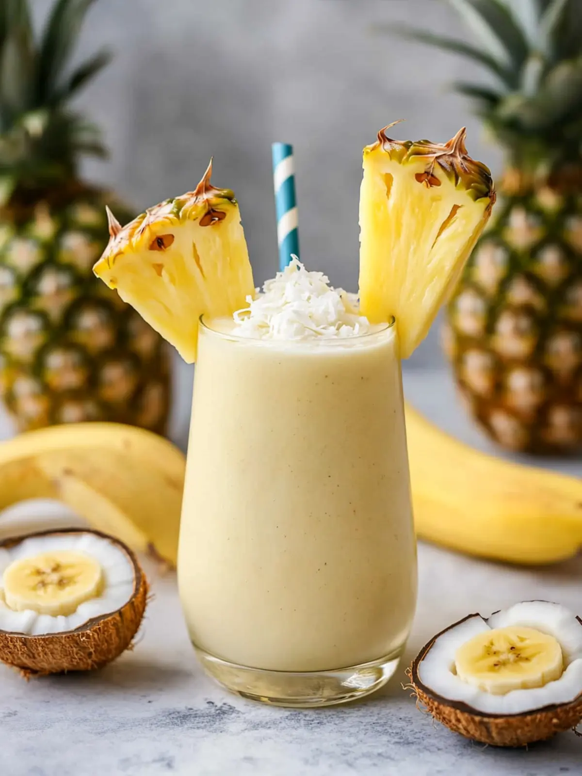 Delicious Pineapple Banana Smoothie with Coconut Milk Bliss 3 Pineapple Banana Smoothie with Coconut Milk