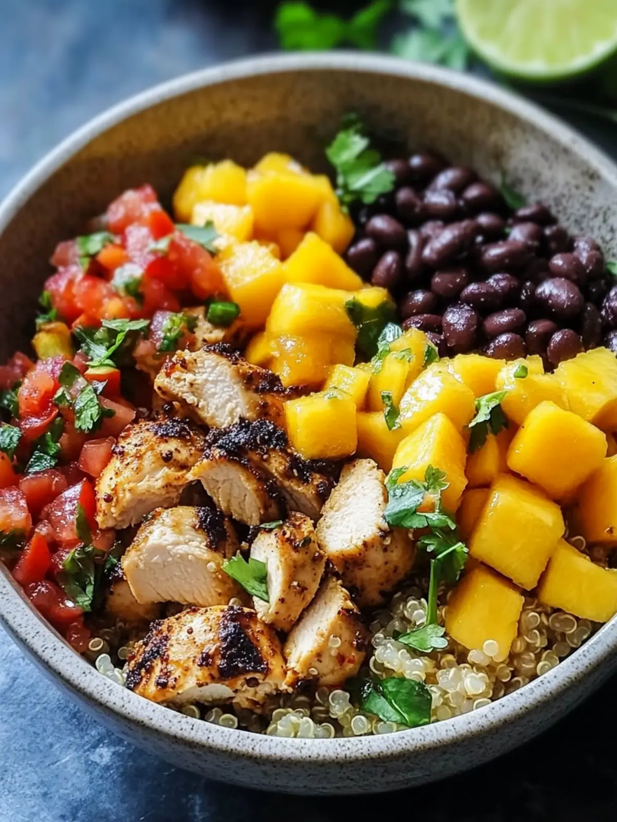 Cuban Mojo Chicken Quinoa Bowls with Mango Salsa Delight 2 Cuban Mojo Chicken Quinoa Bowls with Mango Salsa and Black Beans
