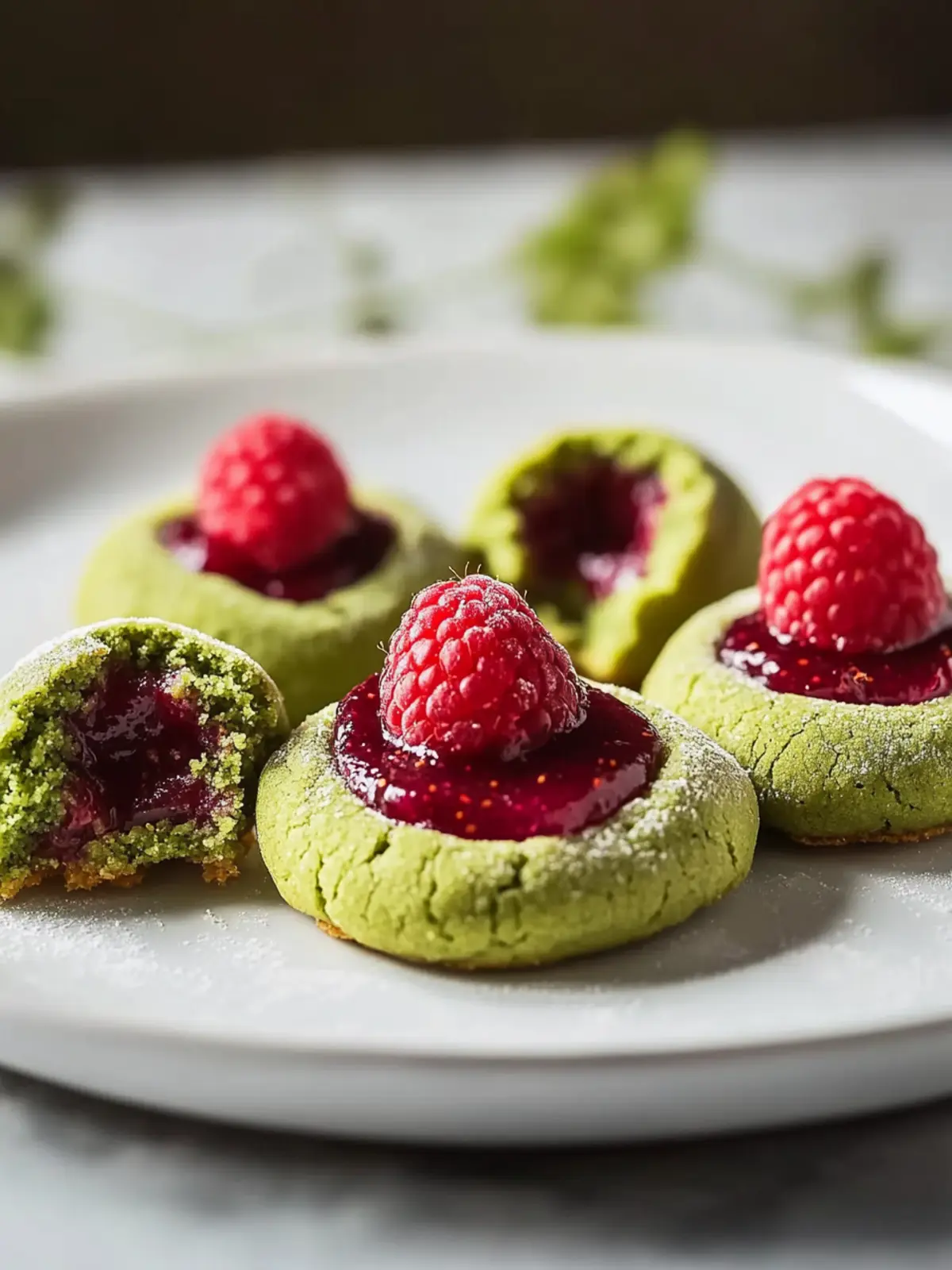 Wholesome Matcha Thumbprint Cookies with Raspberry Chia Jam 5 Matcha Thumbprint Cookies with Raspberry Chia Jam