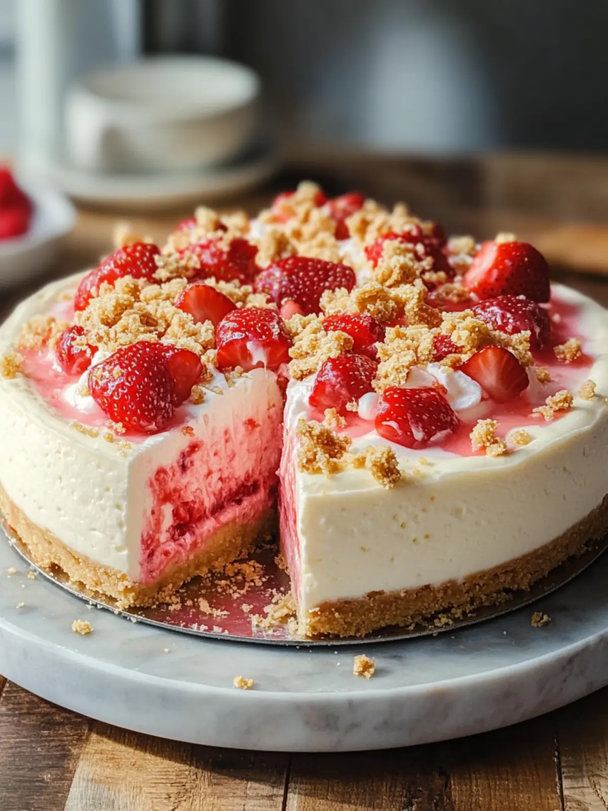 Irresistible Strawberry Crunch Cheesecake Delight to Wow Your Guests 4 Irresistible Strawberry Crunch Cheesecake Delight