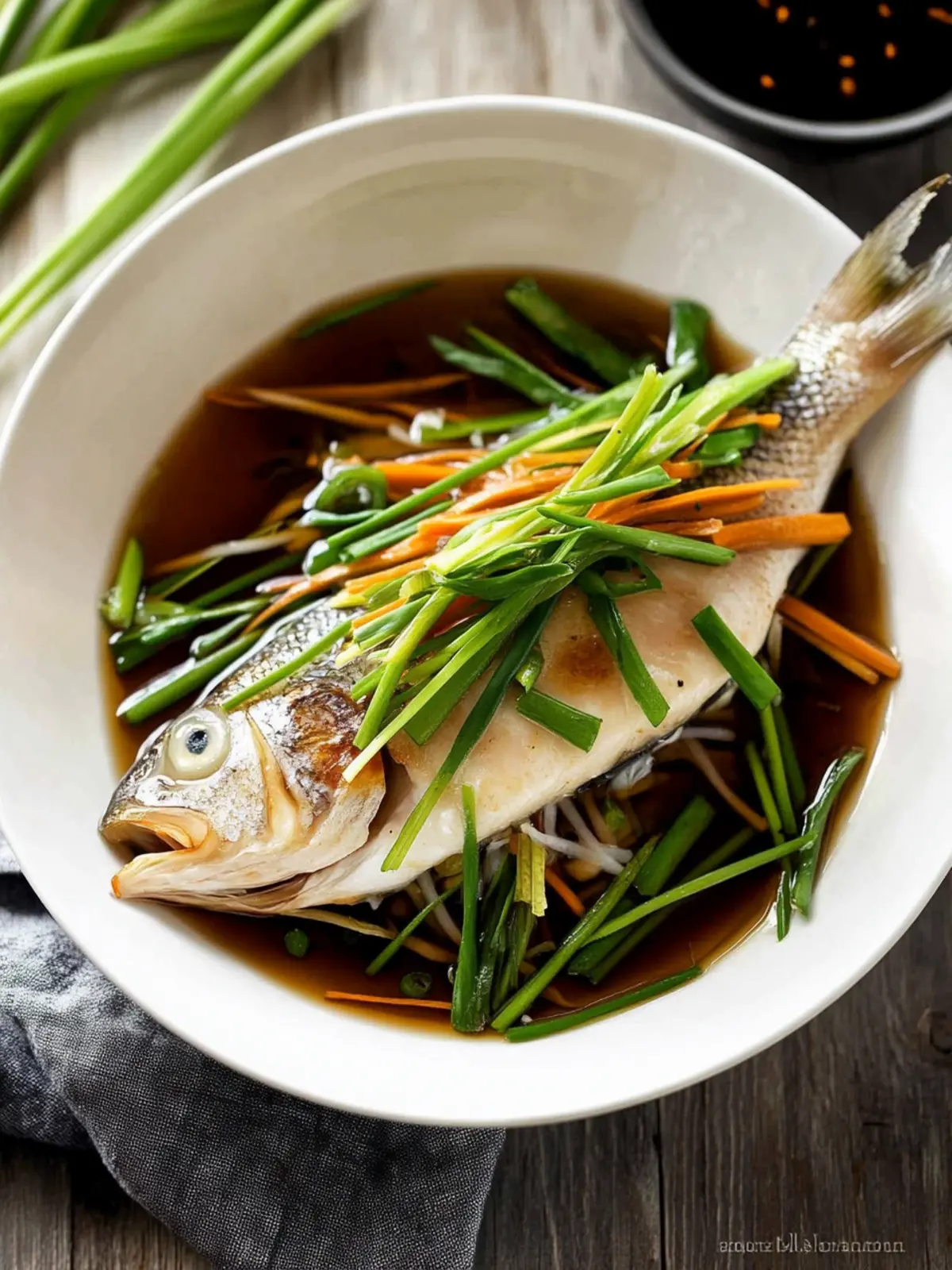 Steamed Fish with Ginger and Soy Sauce: Quick & Flavorful Delight 2 Steamed Fish with Ginger and Soy Sauce