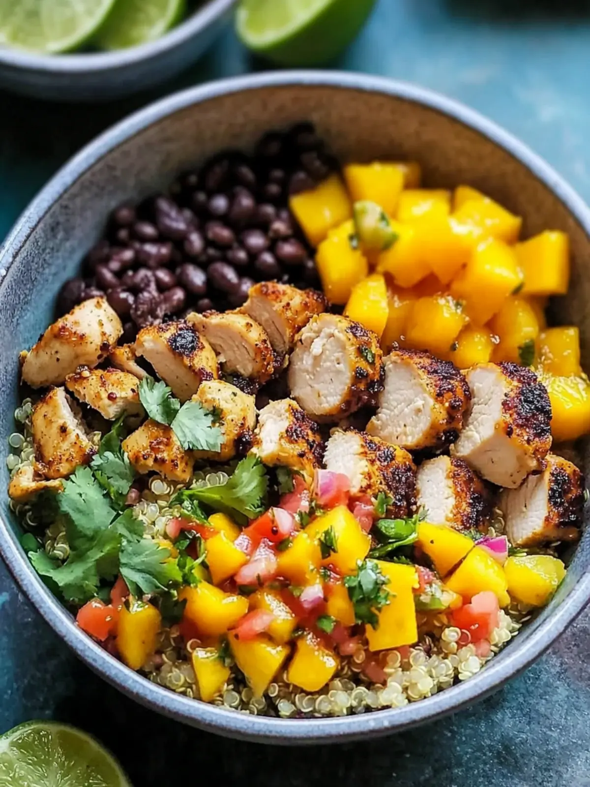 Cuban Mojo Chicken Quinoa Bowls with Mango Salsa Delight 3 Cuban Mojo Chicken Quinoa Bowls with Mango Salsa and Black Beans