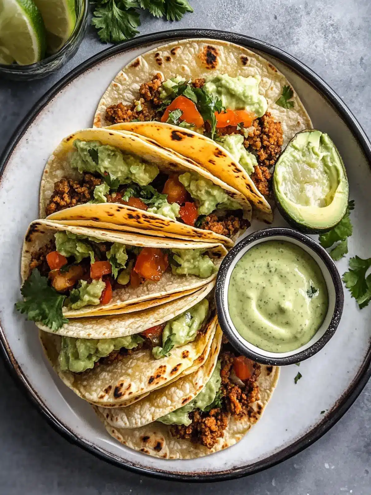 Crispy Baked Ground Turkey Tacos with Avocado Sauce Bliss 4 Crispy Baked Ground Turkey Tacos with Avocado Sauce