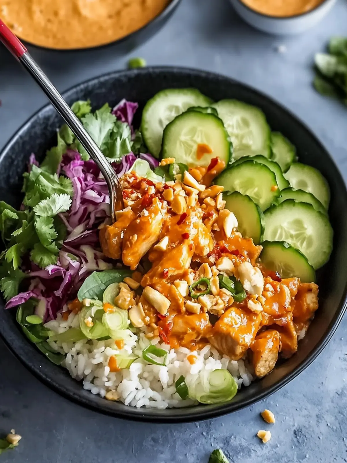 Chicken Satay Crispy Rice Salad Bowls for a Flavorful Feast 3 Chicken Satay Crispy Rice Salad Bowls