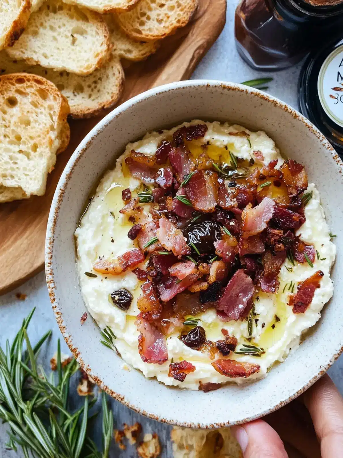 Whipped Goat Cheese Dip with Bacon and Dates: A Creamy Delight 3 Whipped Goat Cheese Dip with Bacon and Dates