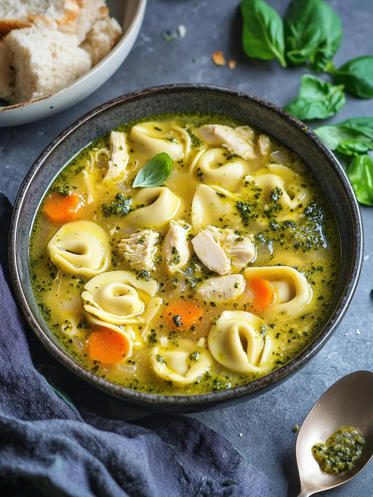 Cozy Up with Chicken Pesto Tortellini Soup Tonight 5 Chicken Pesto Tortellini Soup