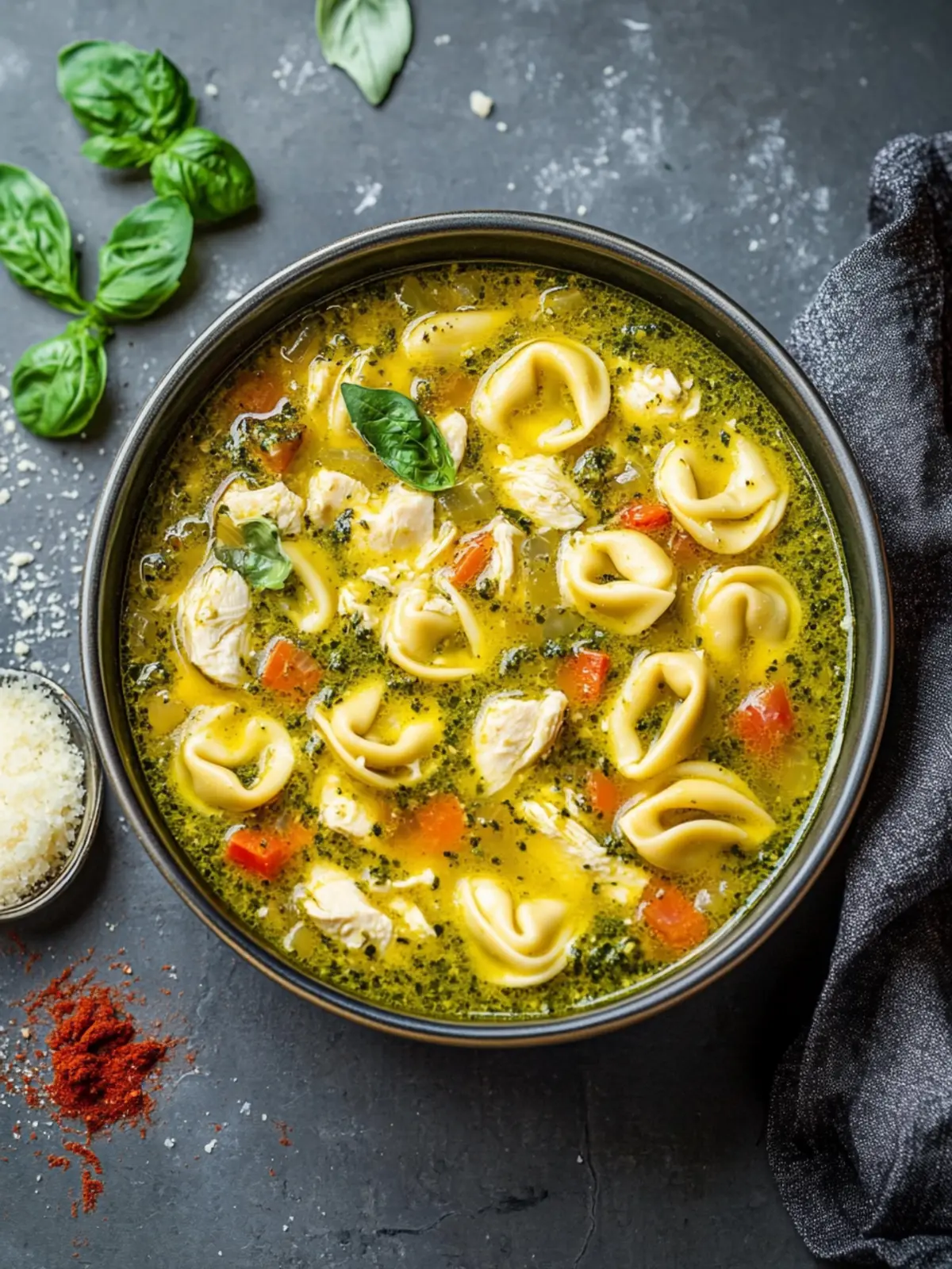 Cozy Up with Chicken Pesto Tortellini Soup Tonight 3 Chicken Pesto Tortellini Soup