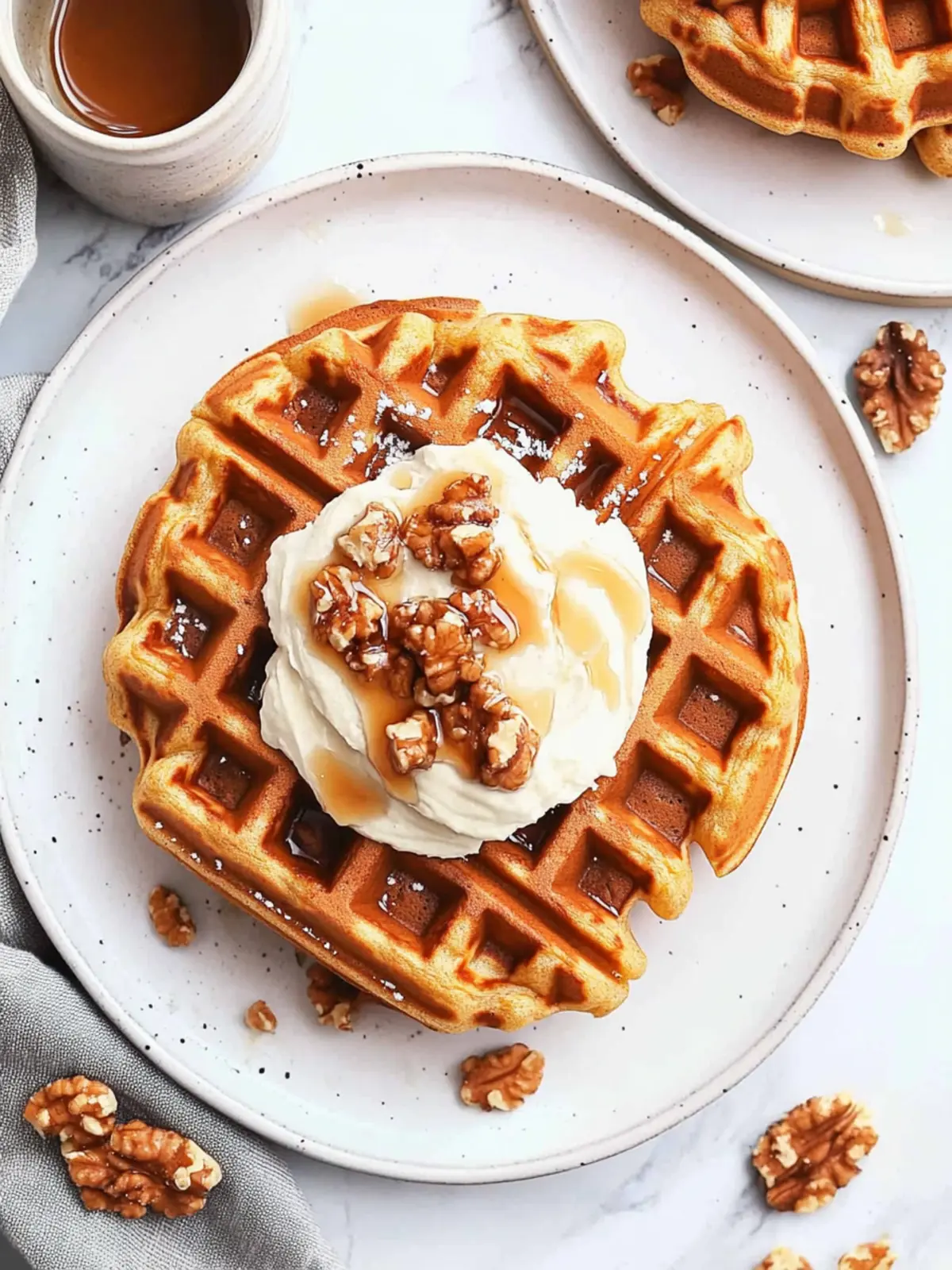 Delicious Pumpkin Waffles with Maple Cashew Cream Recipe 5 Pumpkin Waffles with Maple Cashew Cream
