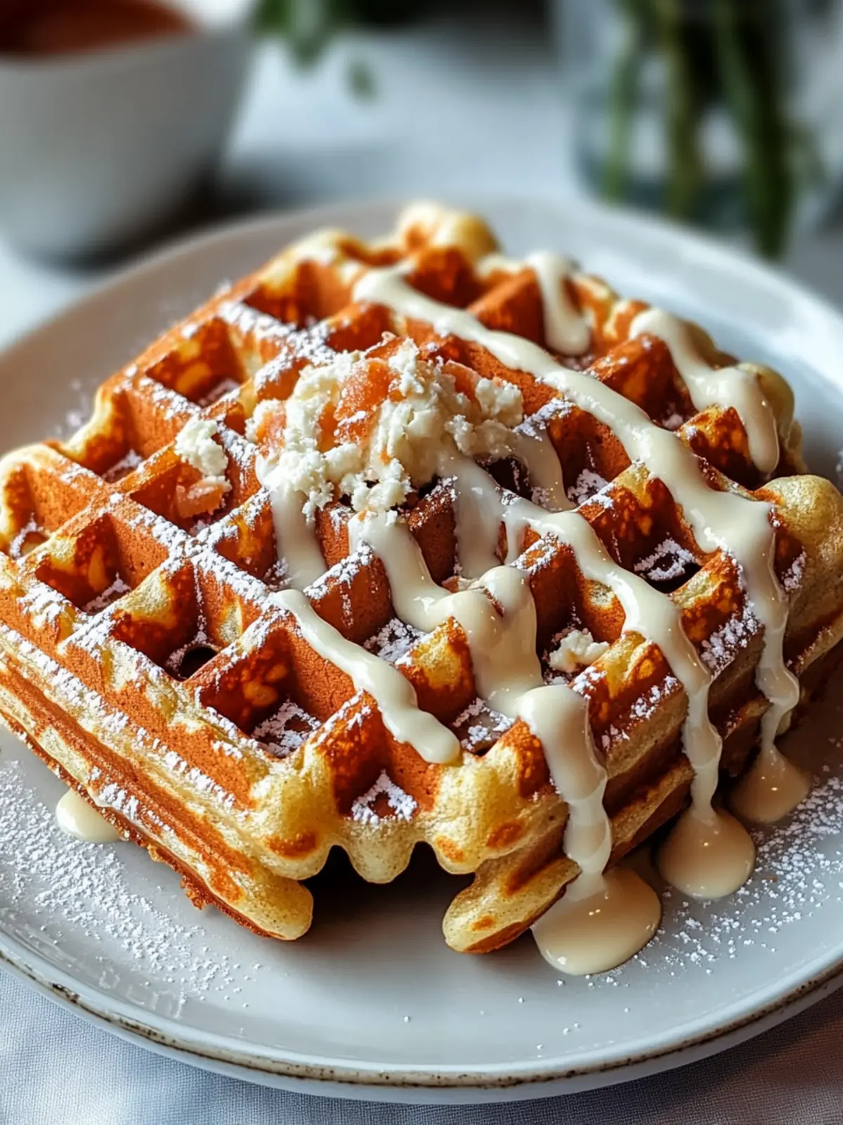 Delicious Carrot Cake Waffles with Cream Cheese Drizzle Delight 5 Delicious Carrot Cake Waffles with Cream Cheese Drizzle Recipe