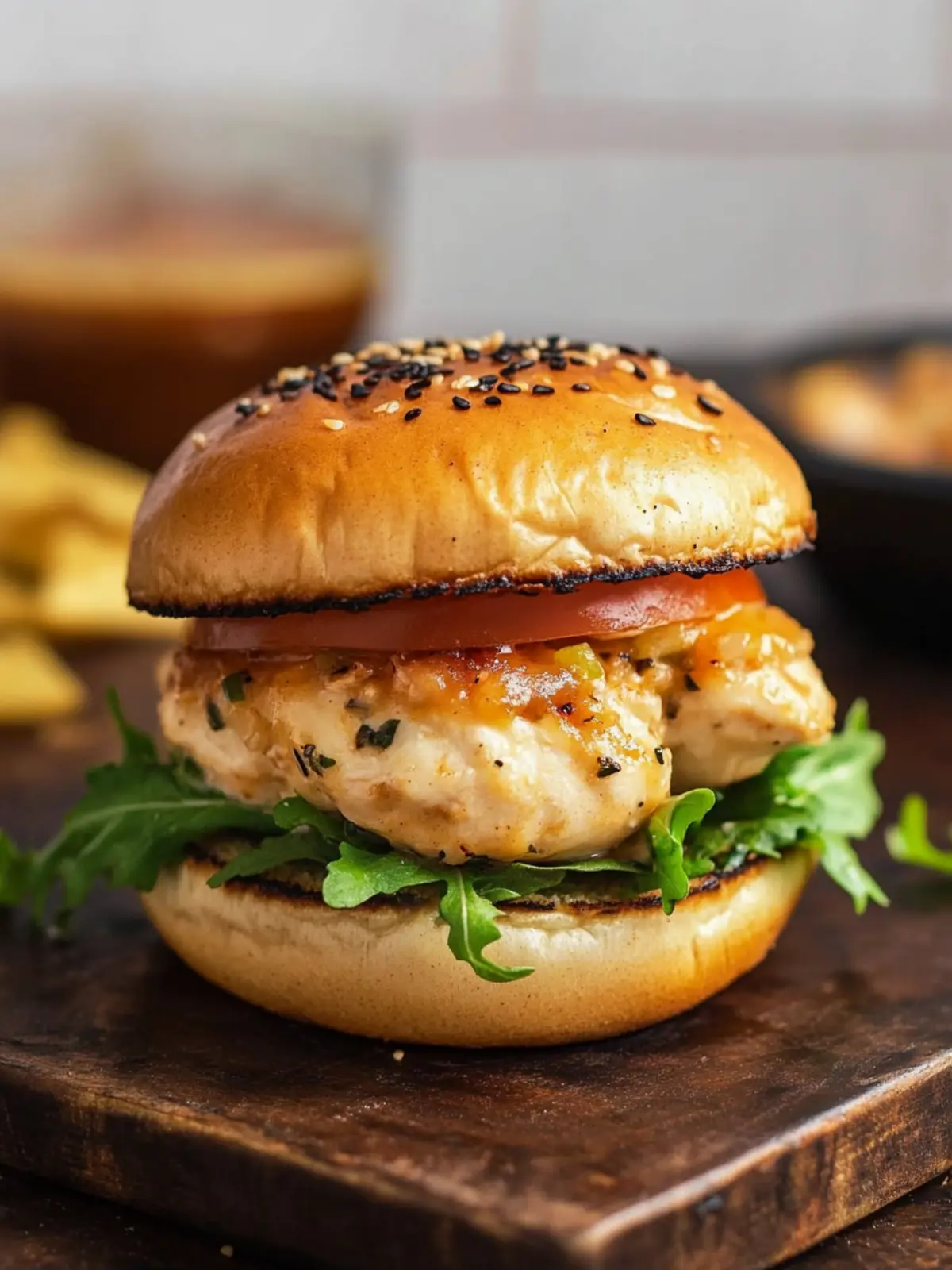 Savor Homemade Chicken Burgers with Bang-Bang Sauce Today 2 Chicken Burgers with Bang-Bang Sauce