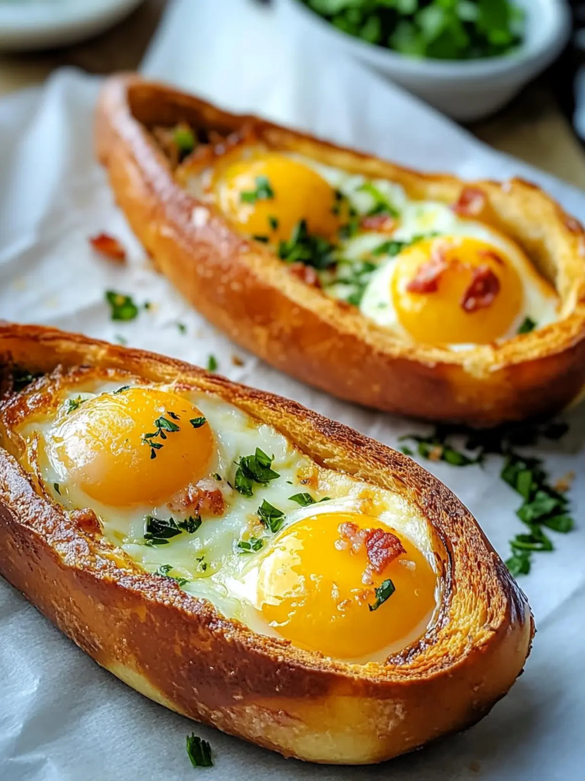 Savory Baked Egg Boats Recipe for a Cozy Breakfast Treat 3 Baked Egg Boats Recipe