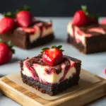 Indulgent Strawberry Cheesecake Brownies with Rich Chocolate Swirls 6 Strawberry Cheesecake Brownies - Rich Chocolate Swirls
