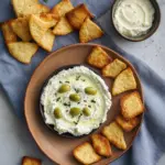 Pepperoncini Dip with Homemade Bagel Chips: A Party Favorite 45 Pepperoncini Dip with Homemade Bagel Chips