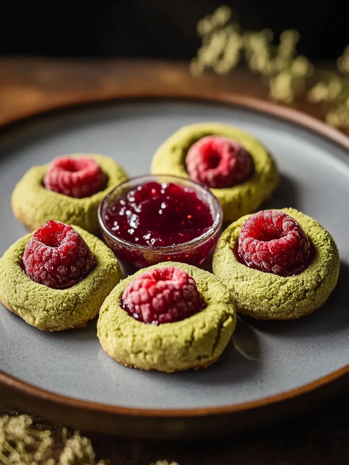 Wholesome Matcha Thumbprint Cookies with Raspberry Chia Jam 4 Matcha Thumbprint Cookies with Raspberry Chia Jam