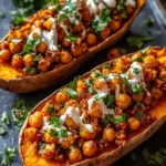 Savor Loaded Sweet Potato Boats with Crispy Chickpeas & Hot Honey 7 Loaded Sweet Potato Boats with Crispy Chickpeas & Hot Honey