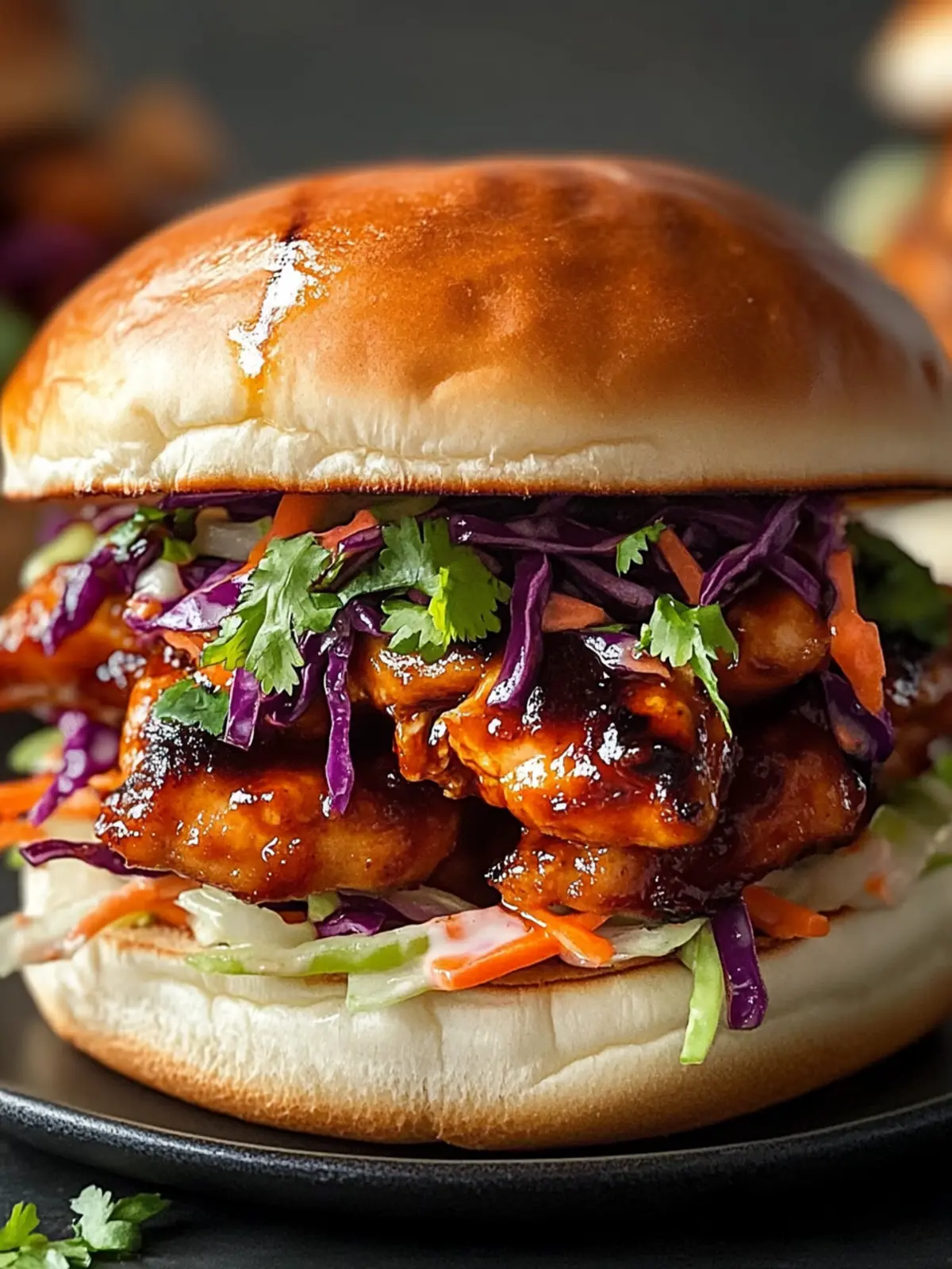Savor Spicy Korean BBQ Chicken Sandwich with Tangy Slaw Today 4 Spicy Korean BBQ Chicken Sandwich with Tangy Slaw