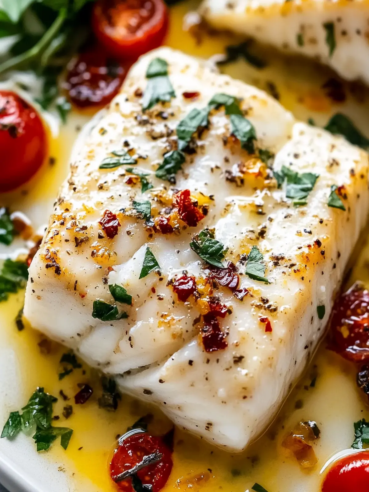 Savory Tender Mediterranean Baked Halibut with Creamy Topping 5 Tender Mediterranean Baked Halibut with Creamy