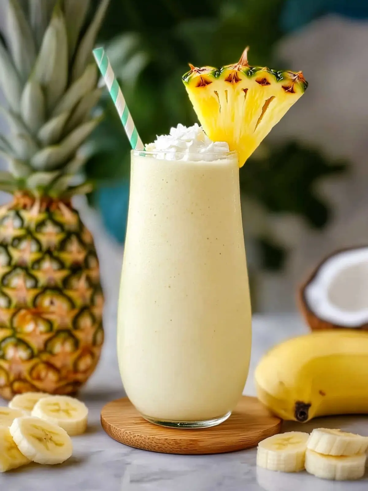 Delicious Pineapple Banana Smoothie with Coconut Milk Bliss 5 Pineapple Banana Smoothie with Coconut Milk