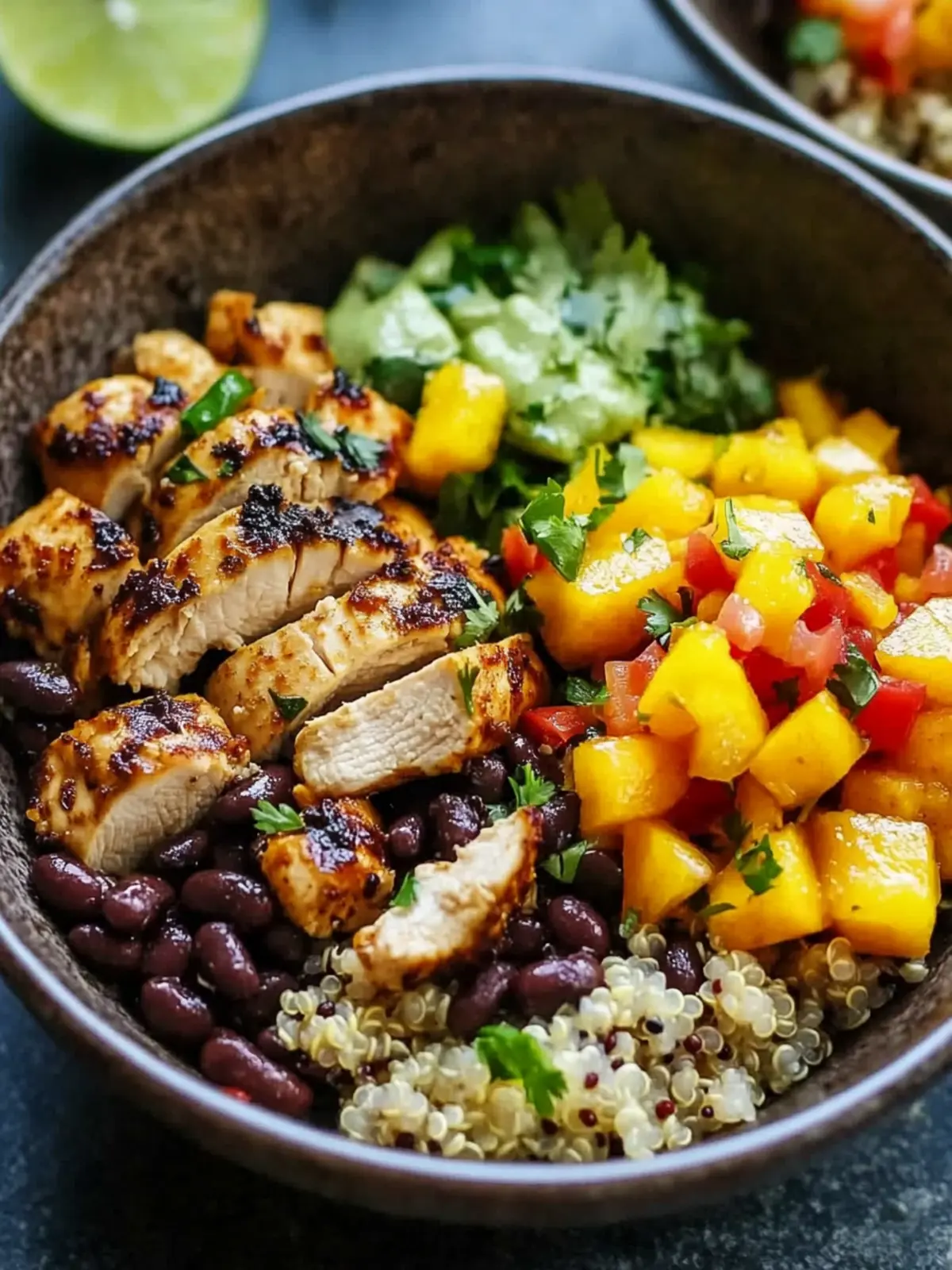 Cuban Mojo Chicken Quinoa Bowls with Mango Salsa Delight 4 Cuban Mojo Chicken Quinoa Bowls with Mango Salsa and Black Beans