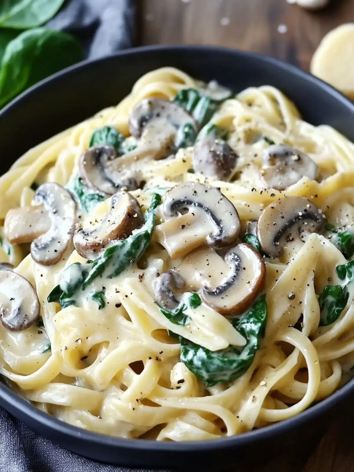 Heavenly Creamy Mushroom and Spinach Pasta in 30 Minutes 5 Creamy Mushroom and Spinach Pasta
