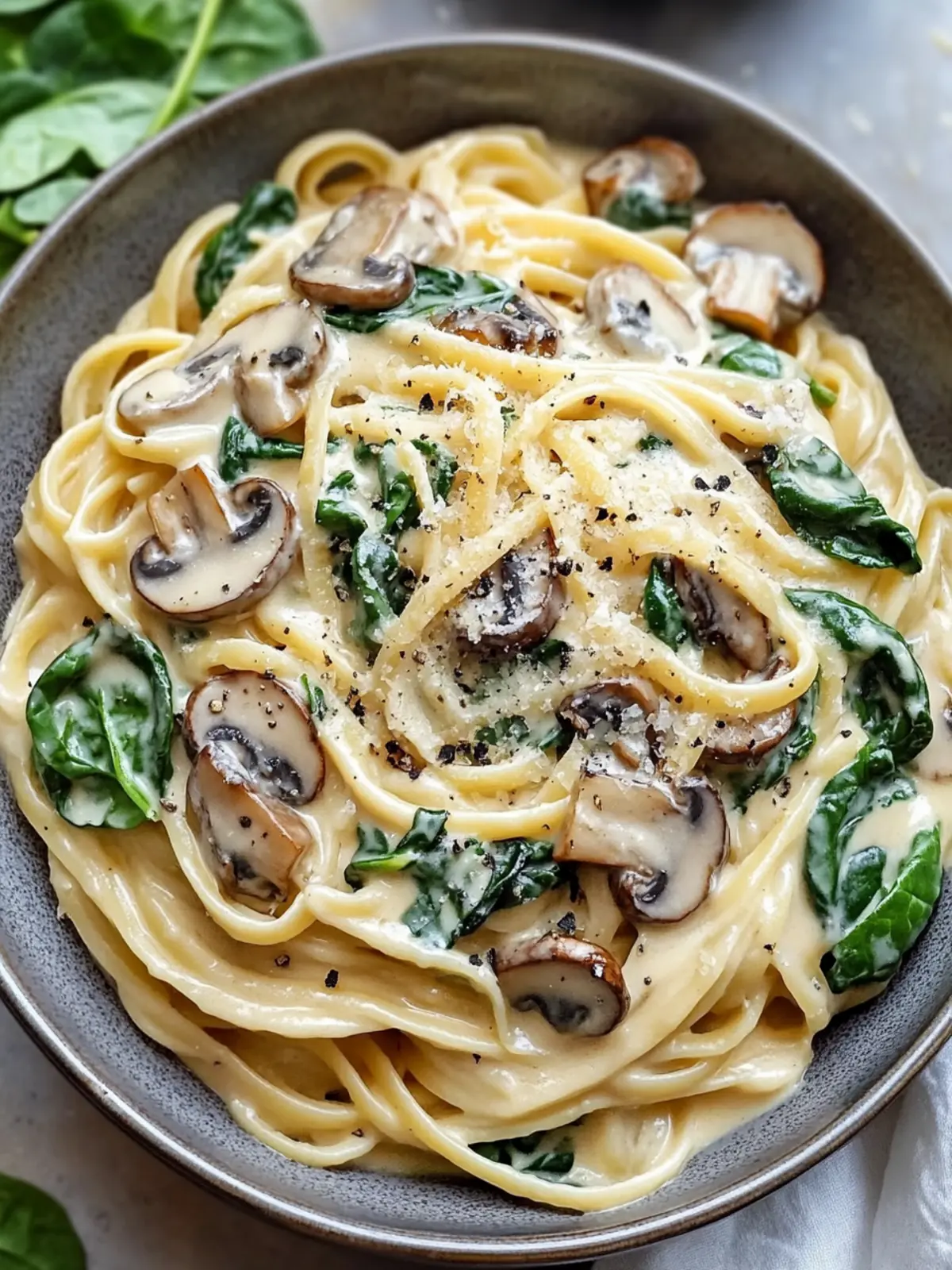 Heavenly Creamy Mushroom and Spinach Pasta in 30 Minutes 3 Creamy Mushroom and Spinach Pasta