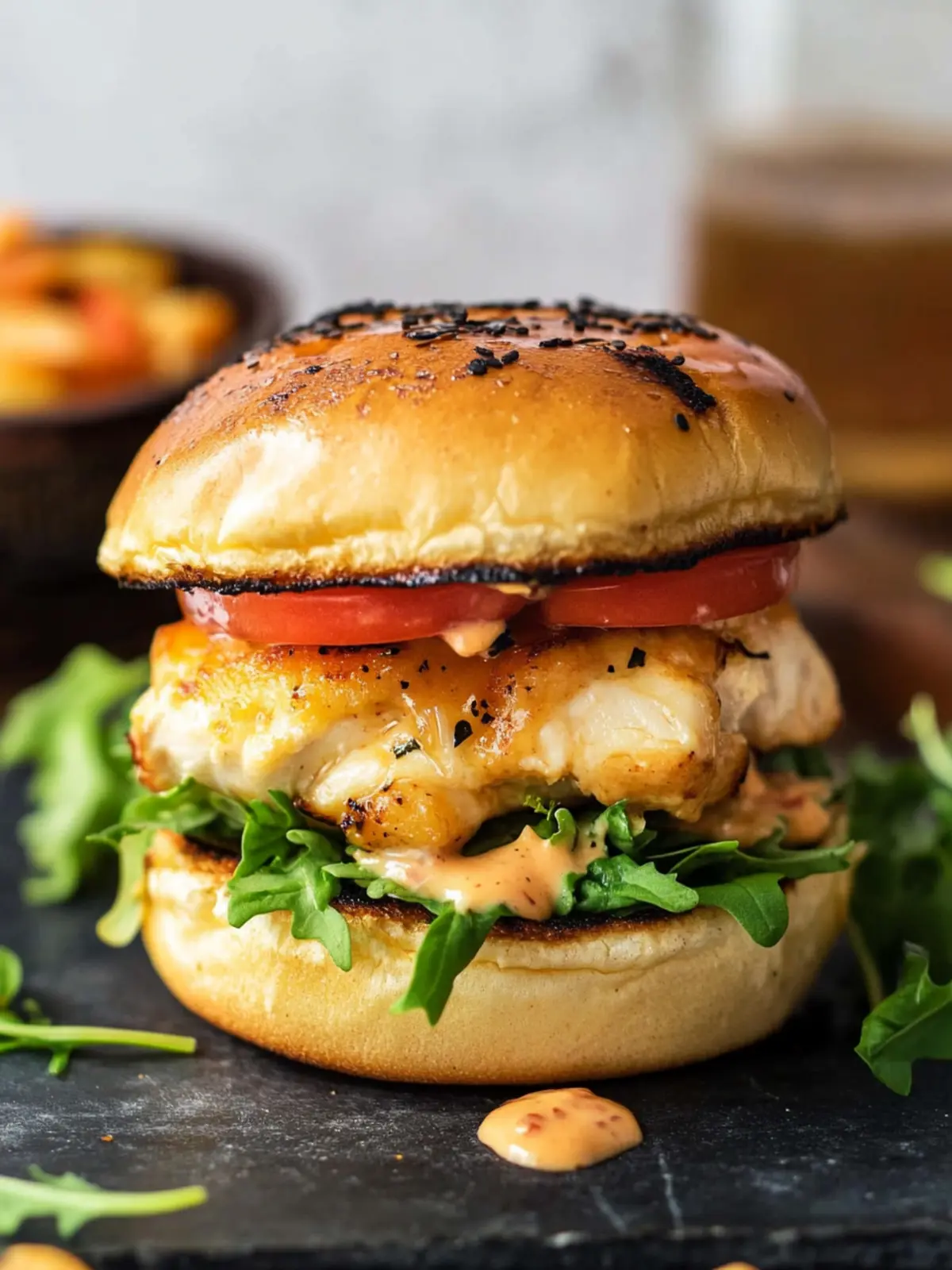 Savor Homemade Chicken Burgers with Bang-Bang Sauce Today 3 Chicken Burgers with Bang-Bang Sauce