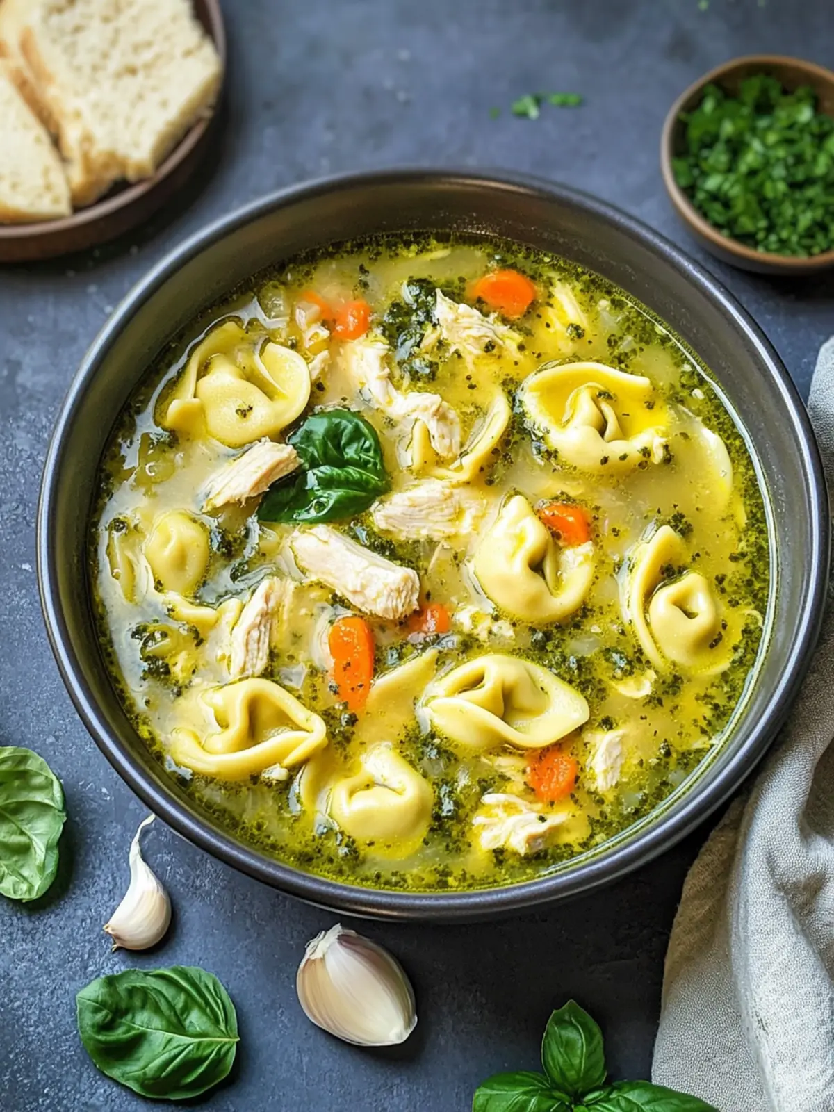 Cozy Up with Chicken Pesto Tortellini Soup Tonight 2 Chicken Pesto Tortellini Soup