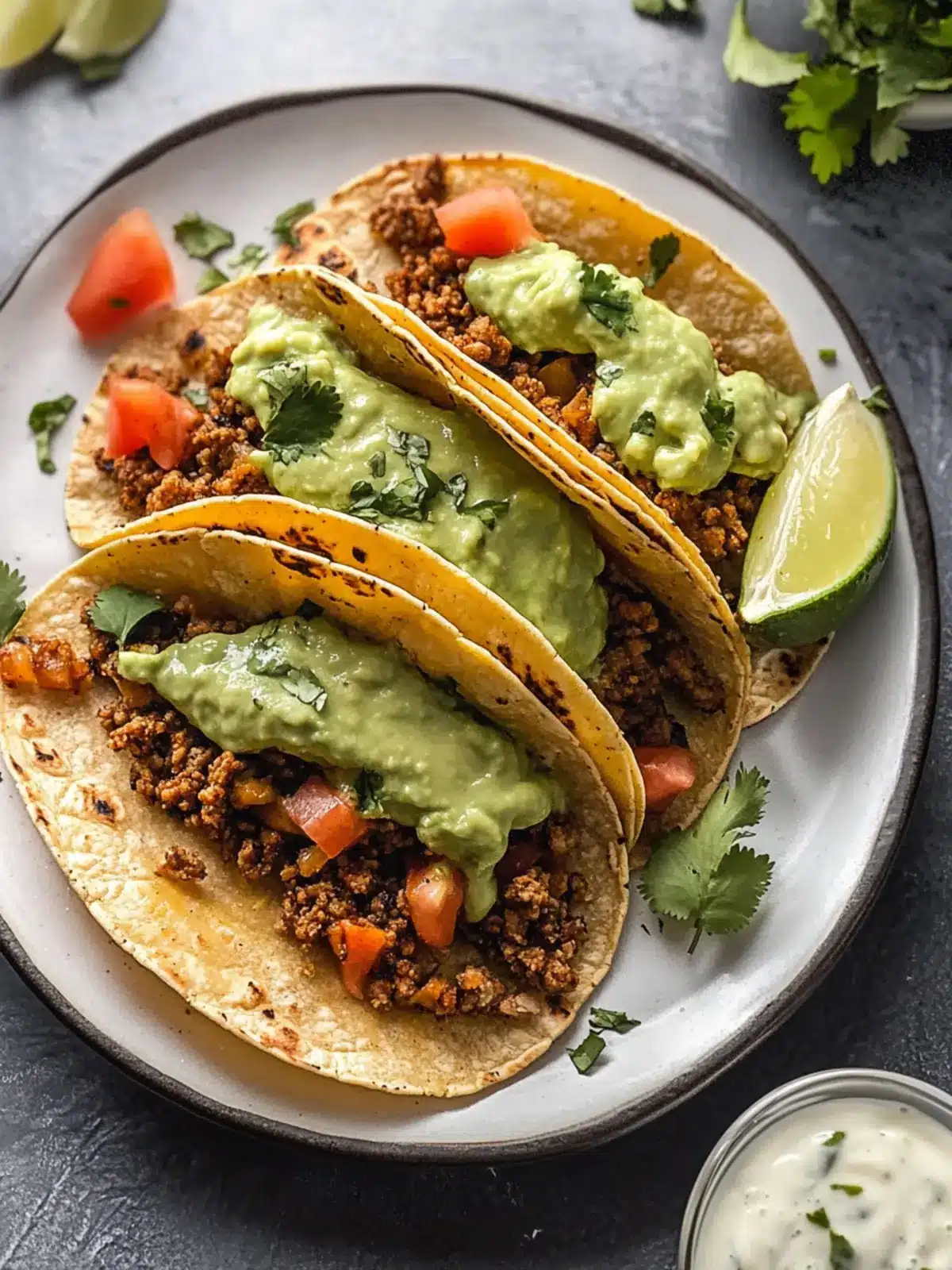 Crispy Baked Ground Turkey Tacos with Avocado Sauce Bliss 2 Crispy Baked Ground Turkey Tacos with Avocado Sauce