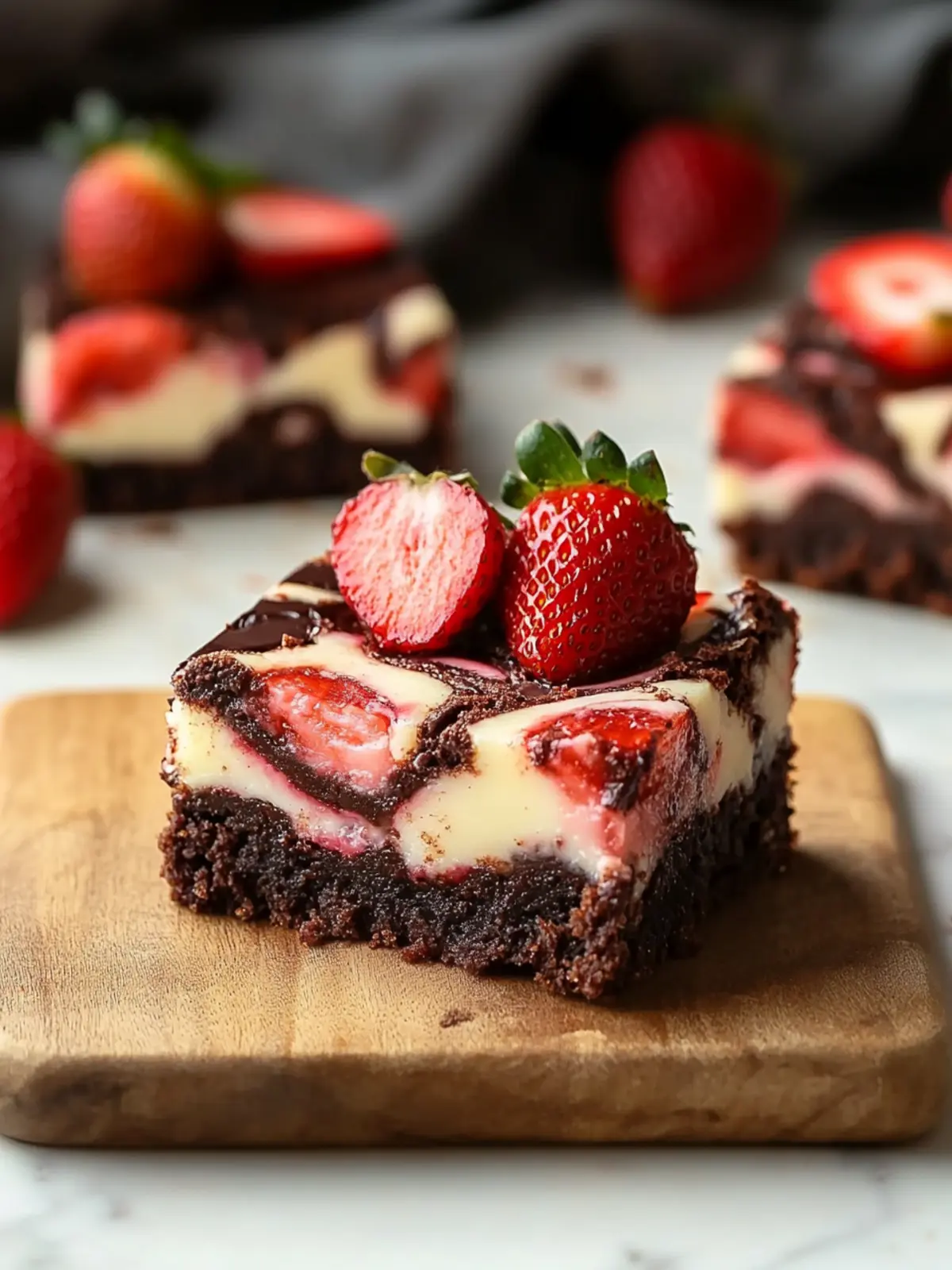 Indulgent Strawberry Cheesecake Brownies with Rich Chocolate Swirls 2 Strawberry Cheesecake Brownies - Rich Chocolate Swirls