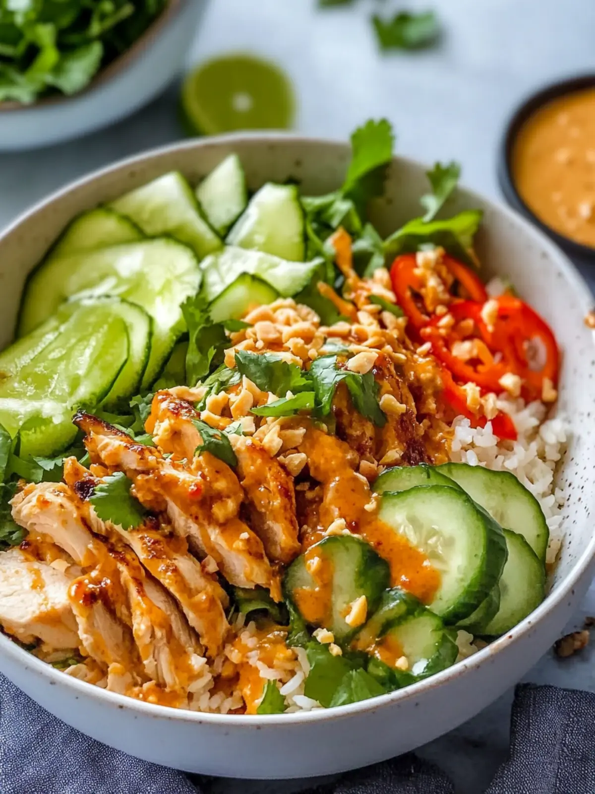 Chicken Satay Crispy Rice Salad Bowls for a Flavorful Feast 5 Chicken Satay Crispy Rice Salad Bowls