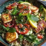 Delightful Halloumi & Rhubarb Couscous Salad with Mint-Lemon Dressing 42 Halloumi & Rhubarb Couscous Salad with Mint-Lemon Dressing