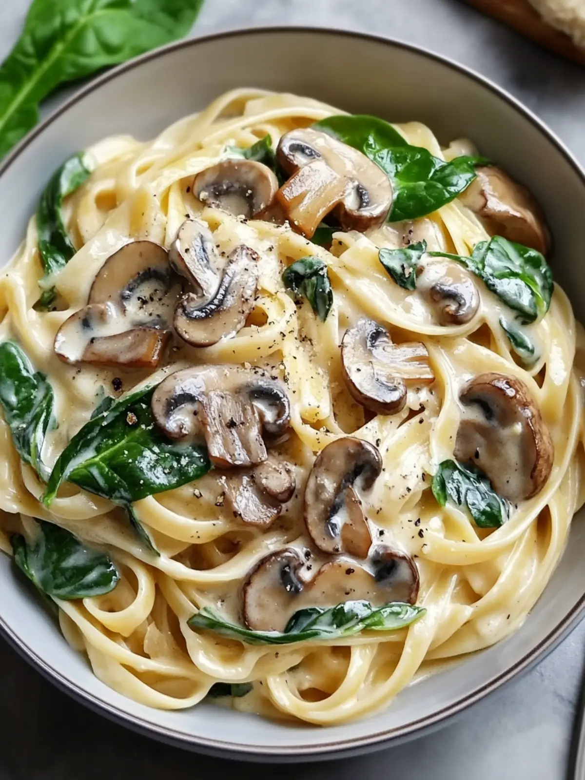 Heavenly Creamy Mushroom and Spinach Pasta in 30 Minutes 2 Creamy Mushroom and Spinach Pasta