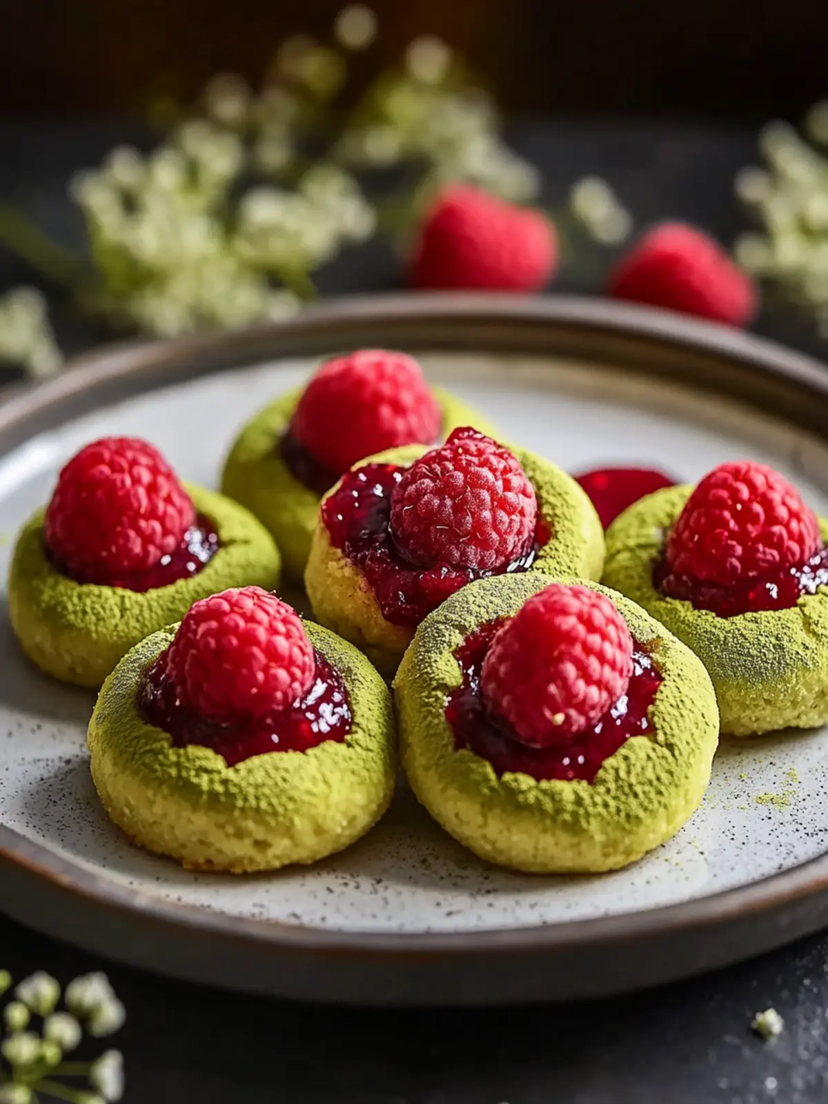 Wholesome Matcha Thumbprint Cookies with Raspberry Chia Jam 3 Matcha Thumbprint Cookies with Raspberry Chia Jam