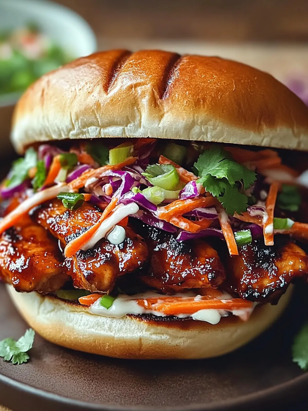 Savor Spicy Korean BBQ Chicken Sandwich with Tangy Slaw Today 3 Spicy Korean BBQ Chicken Sandwich with Tangy Slaw
