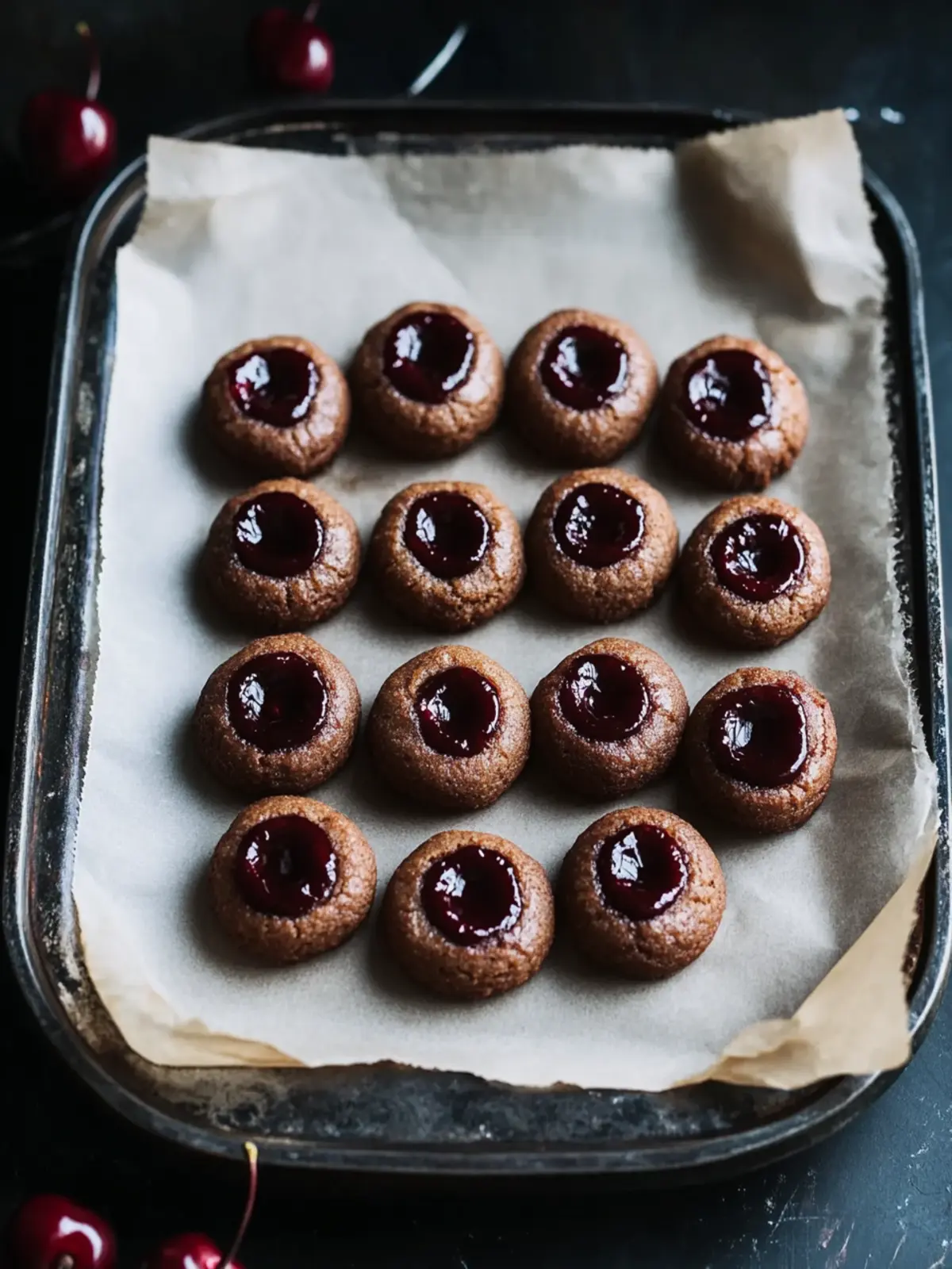 Decadent Chocolate Cherry Thumbprint Cookies You'll Love 3 Chocolate Cherry Thumbprint Cookies