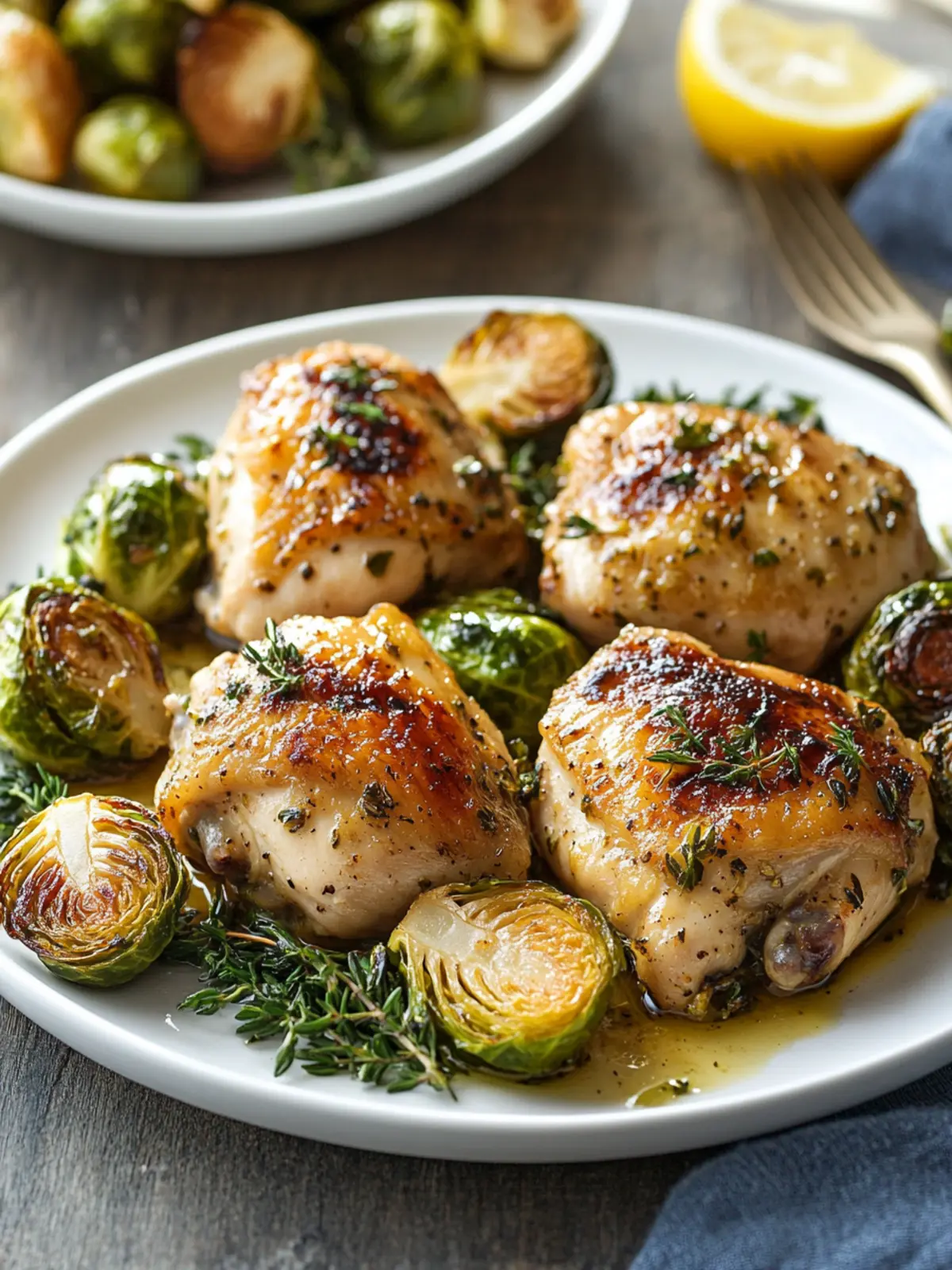 Savory Cardiac Diet: Skinless Chicken Thighs with Brussels Sprouts 3 cardiac diet recipes Skinless Chicken Thighs with Roasted Brussels Sprouts