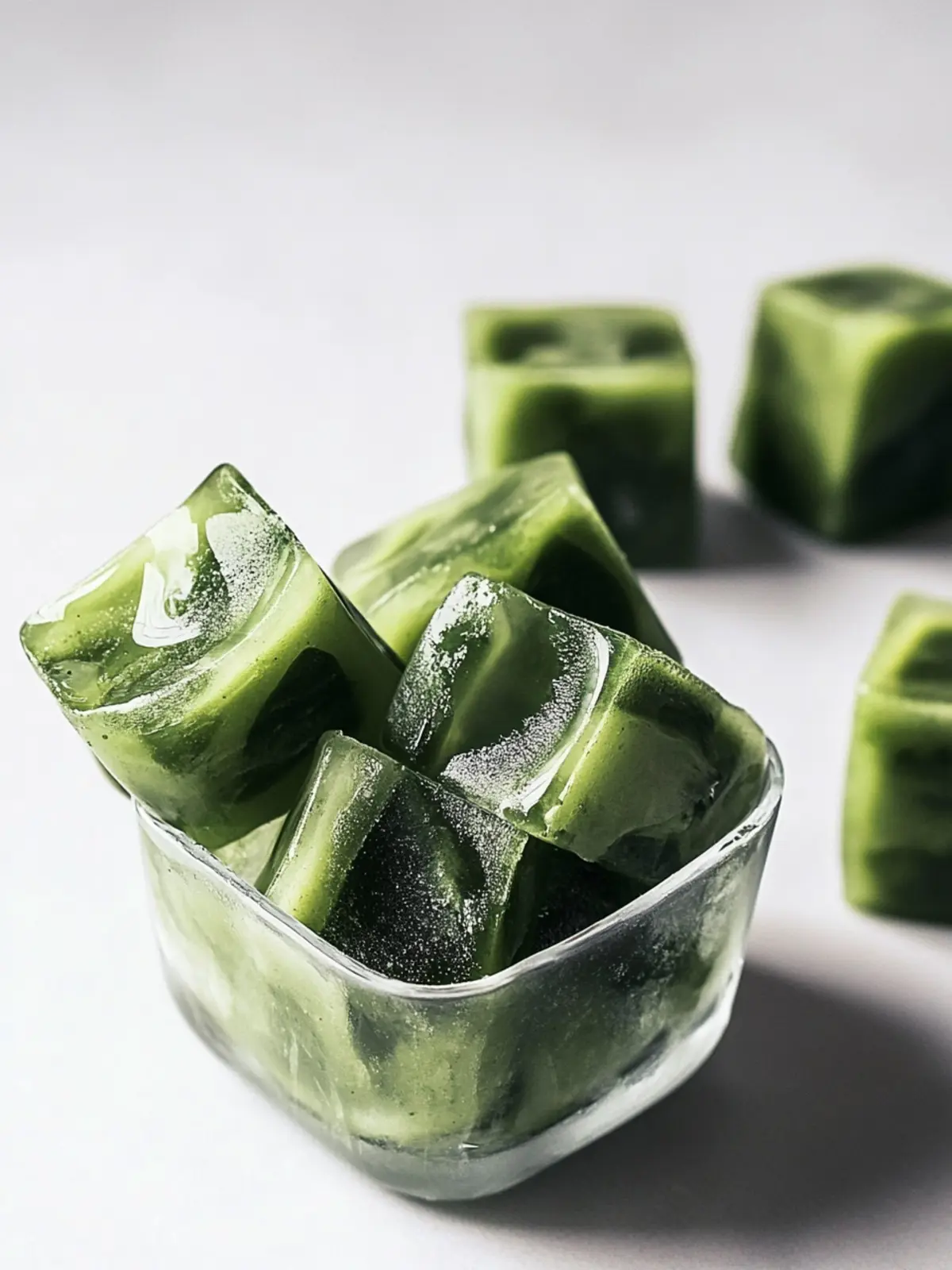 Chill Out with Refreshing Matcha Ice Cubes for Your Drinks 3 Matcha Ice Cubes