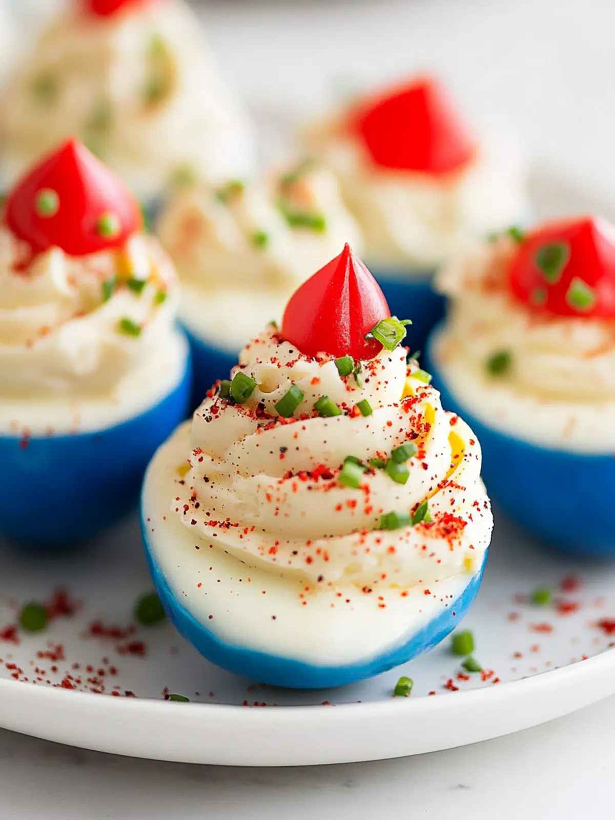 4th of July Red White and Blue Deviled Eggs to Wow Guests 2 4th of July Red White and Blue Deviled Eggs