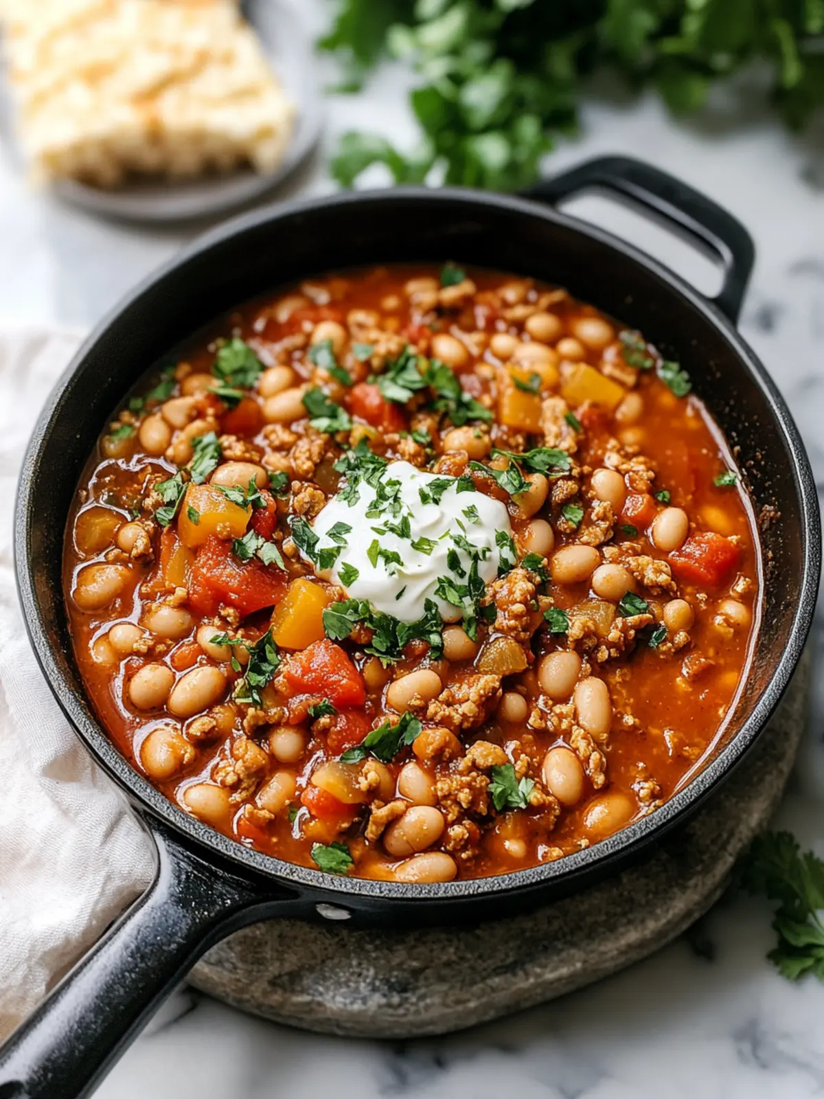 Healthy Turkey And White Bean Skillet Chili That's Truly Comforting 4 Healthy Turkey And White Bean Skillet Chili