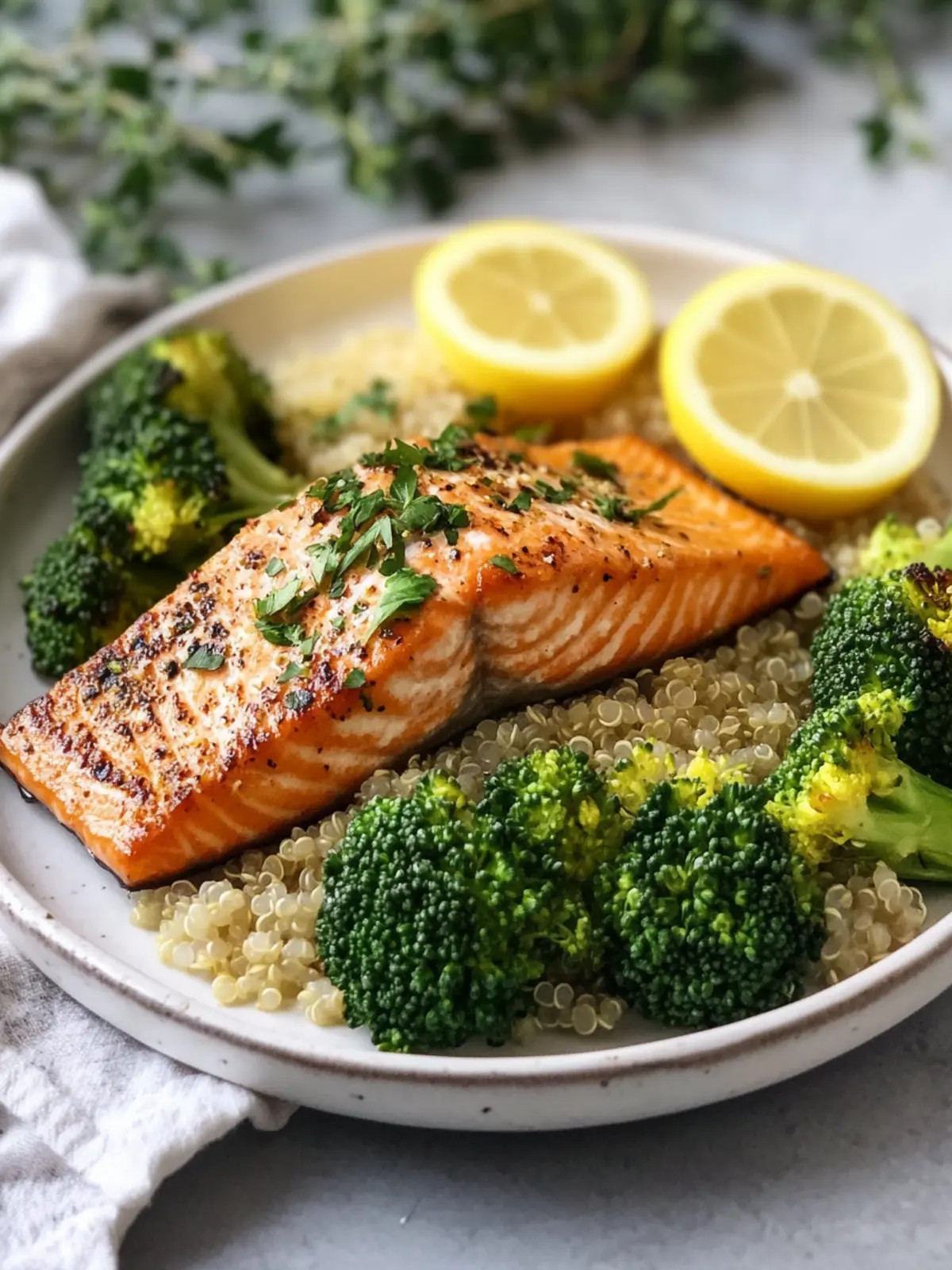 Healthy Lemon-Garlic Salmon With Roasted Broccoli & Quinoa Bliss 3 Healthy Lemon-Garlic Salmon With Roasted Broccoli And Quinoa