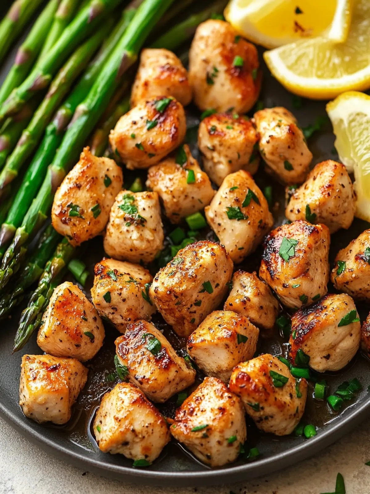Lazy Summer Protein Dinners: Garlic Butter Chicken Bites Delight 4 Lazy Summer Protein Dinners Garlic Butter Chicken Bites with Asparagus