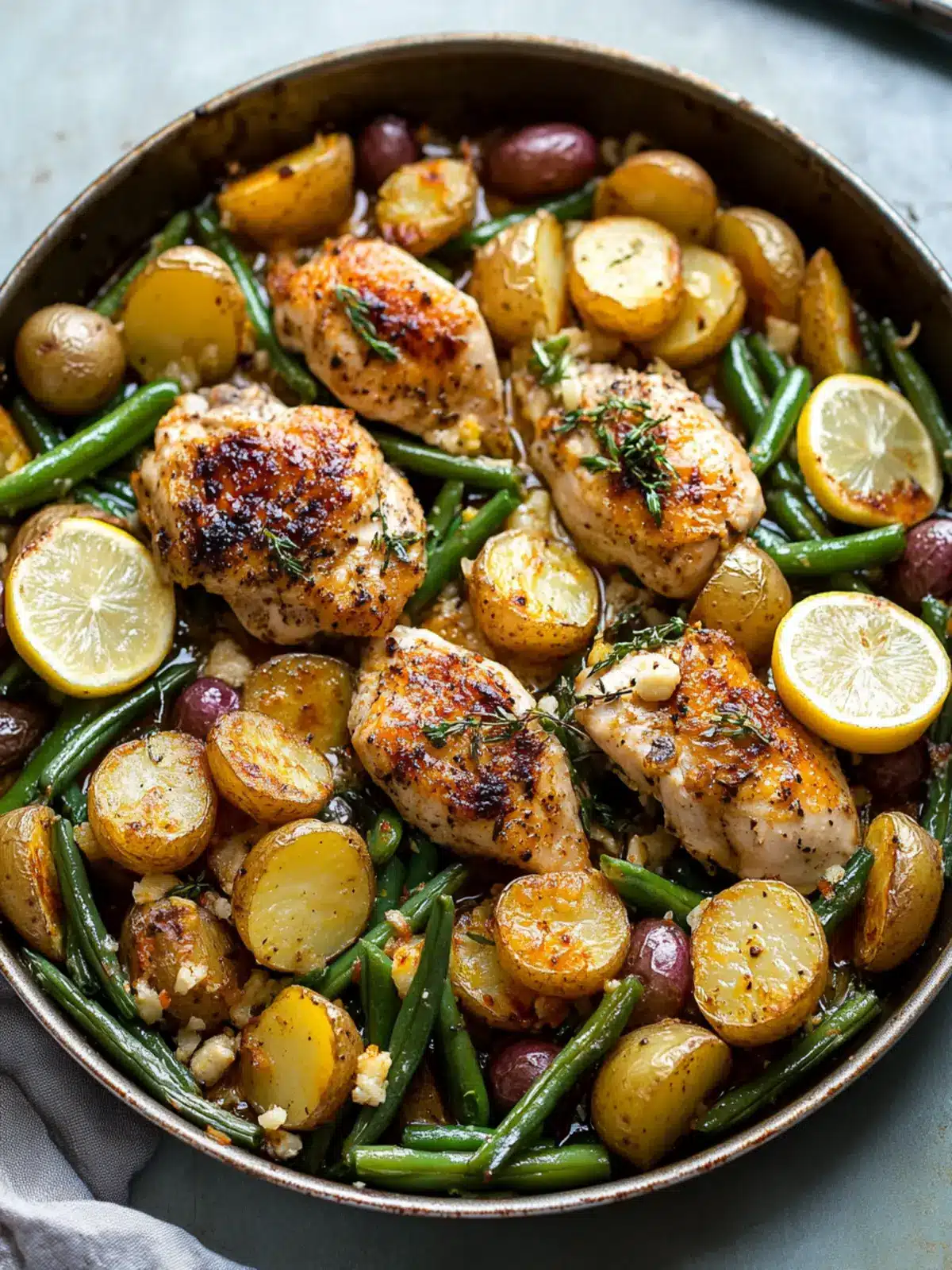 Mediterranean Lemon Chicken with Potatoes & Green Beans Bliss 4 Mediterranean Lemon Chicken with Potatoes & Green Beans (One-Pan Dinner!)