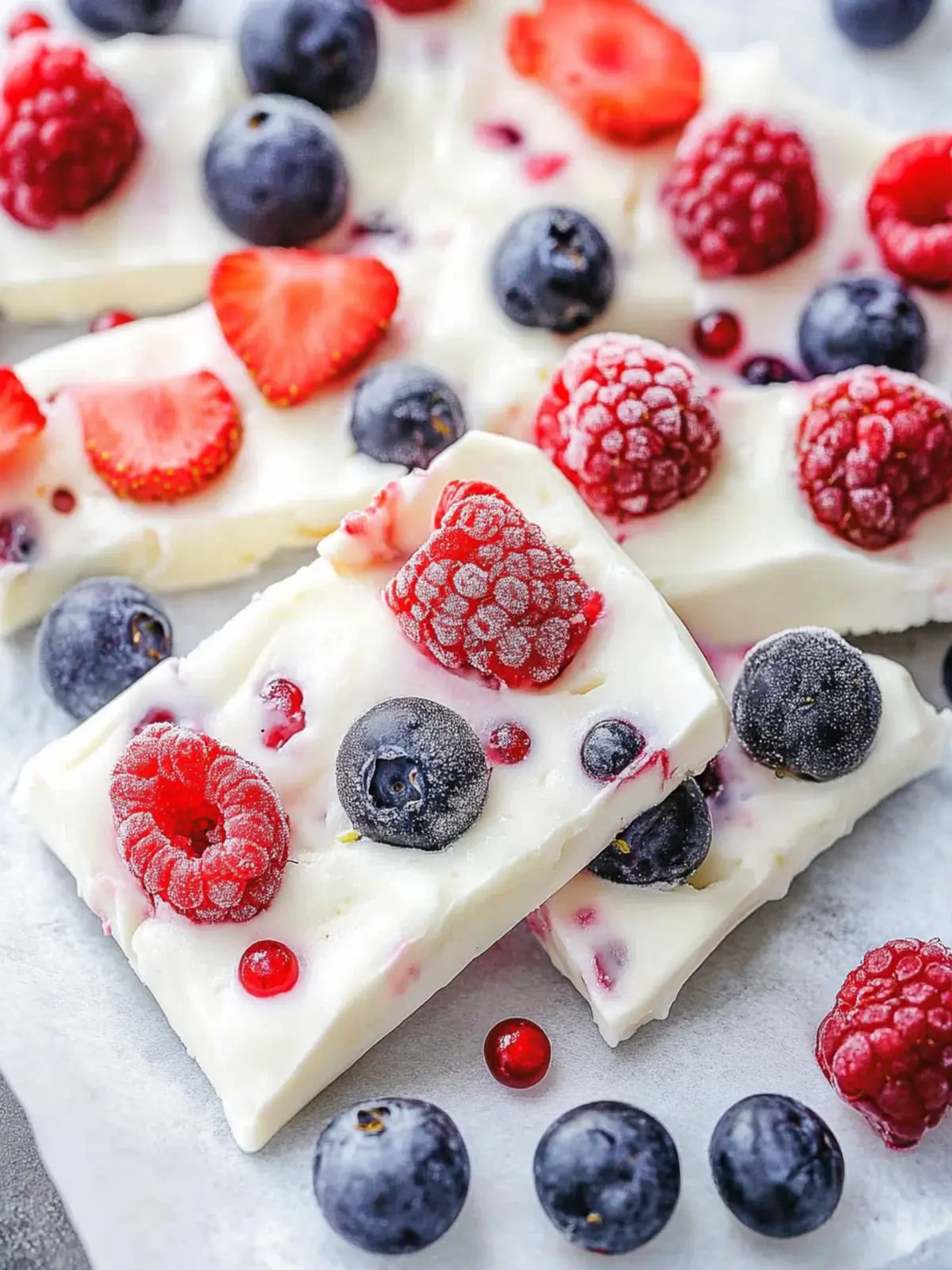 Celebrate Summer with 4th of July Frozen Yogurt Bark & Berries 2 4th of July Frozen Yogurt Bark with Berries
