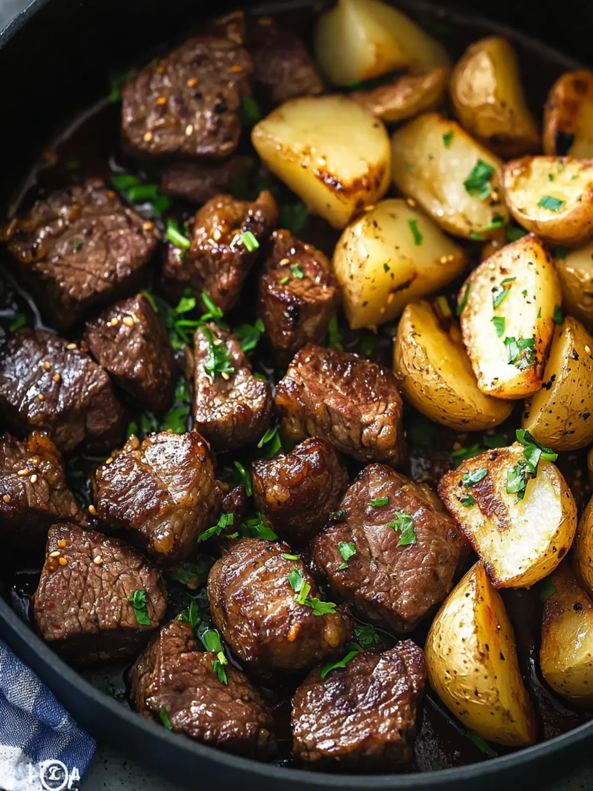Savory Asian Steak Bites and Crispy Potato Perfection 2 Asian Steak Bites and Potatoes