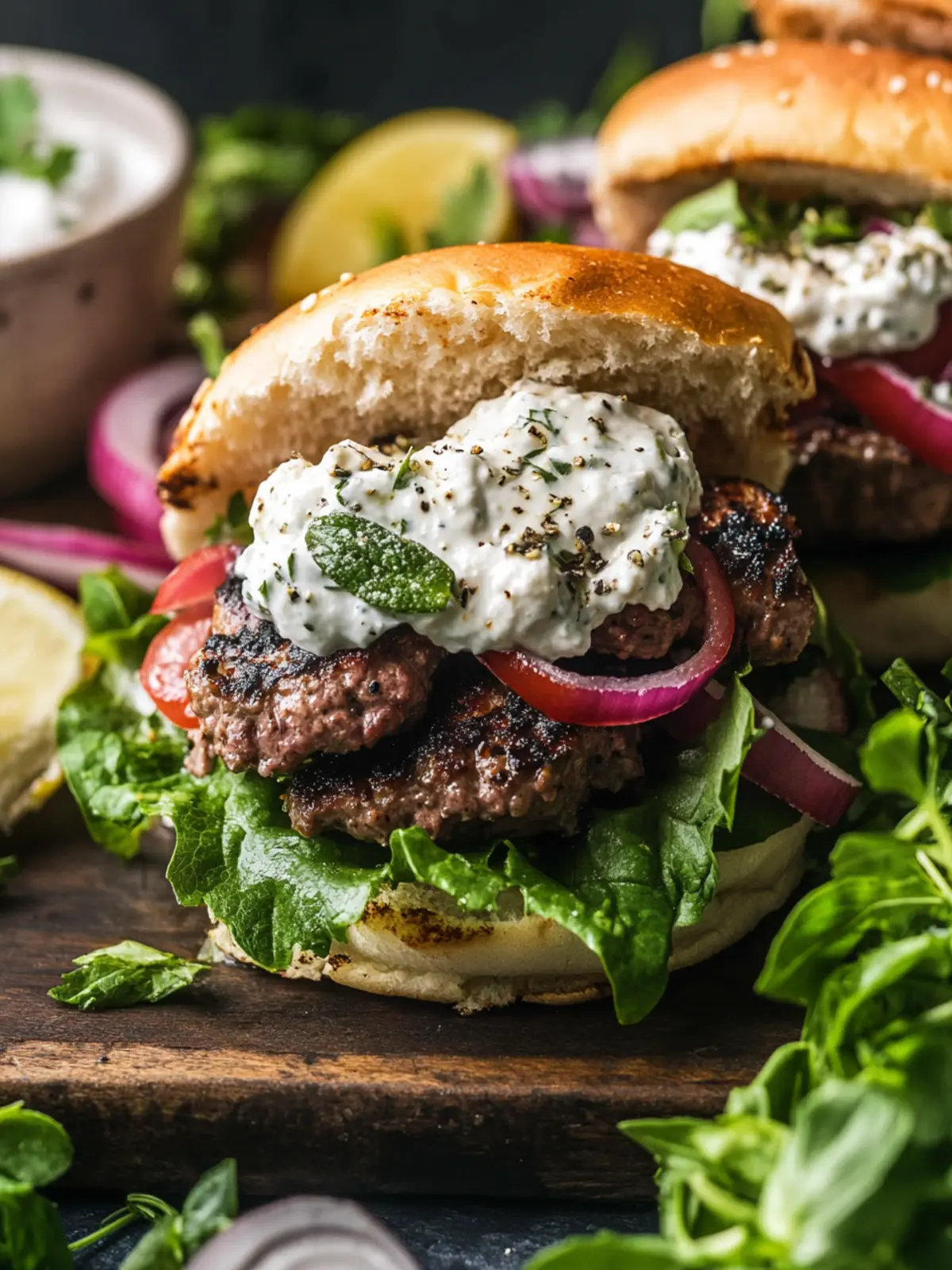Savory Greek Lamb Burgers Packed with Flavorful Freshness 5 Greek Lamb Burgers