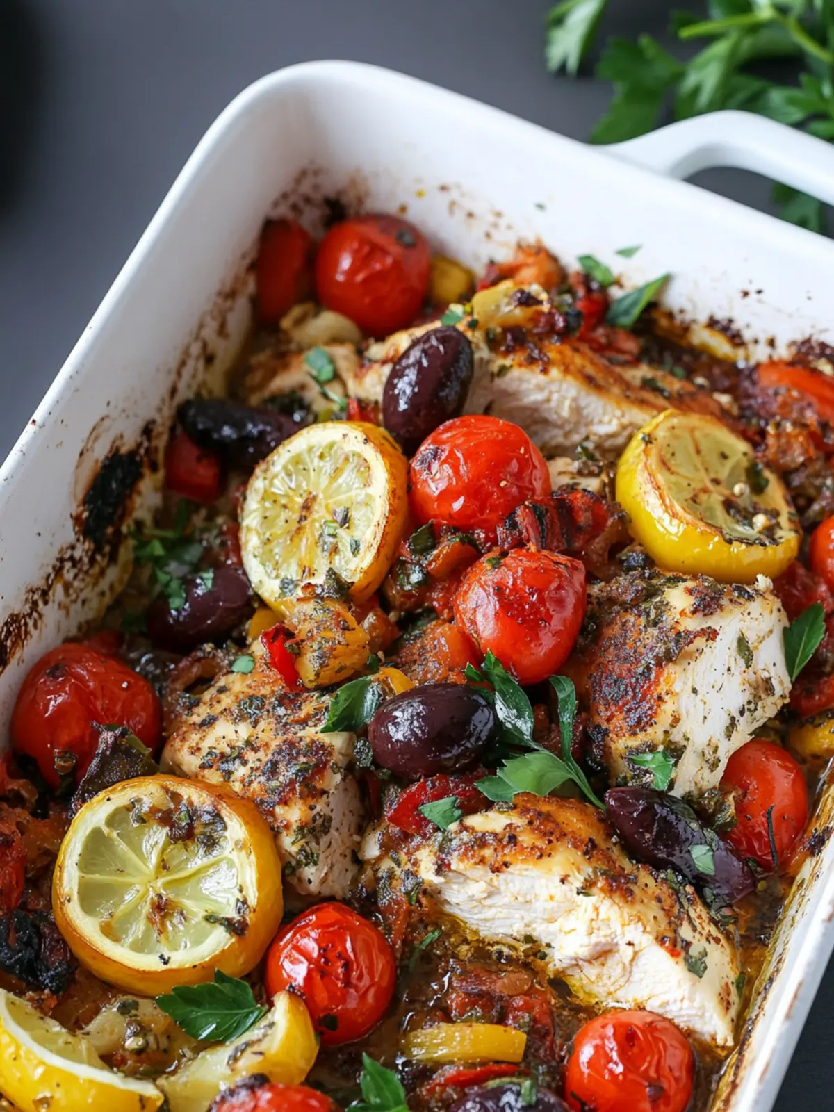 High Protein Meals: Irresistible Mediterranean Chicken Bake 4 high protein meals Mediterranean Chicken Bake