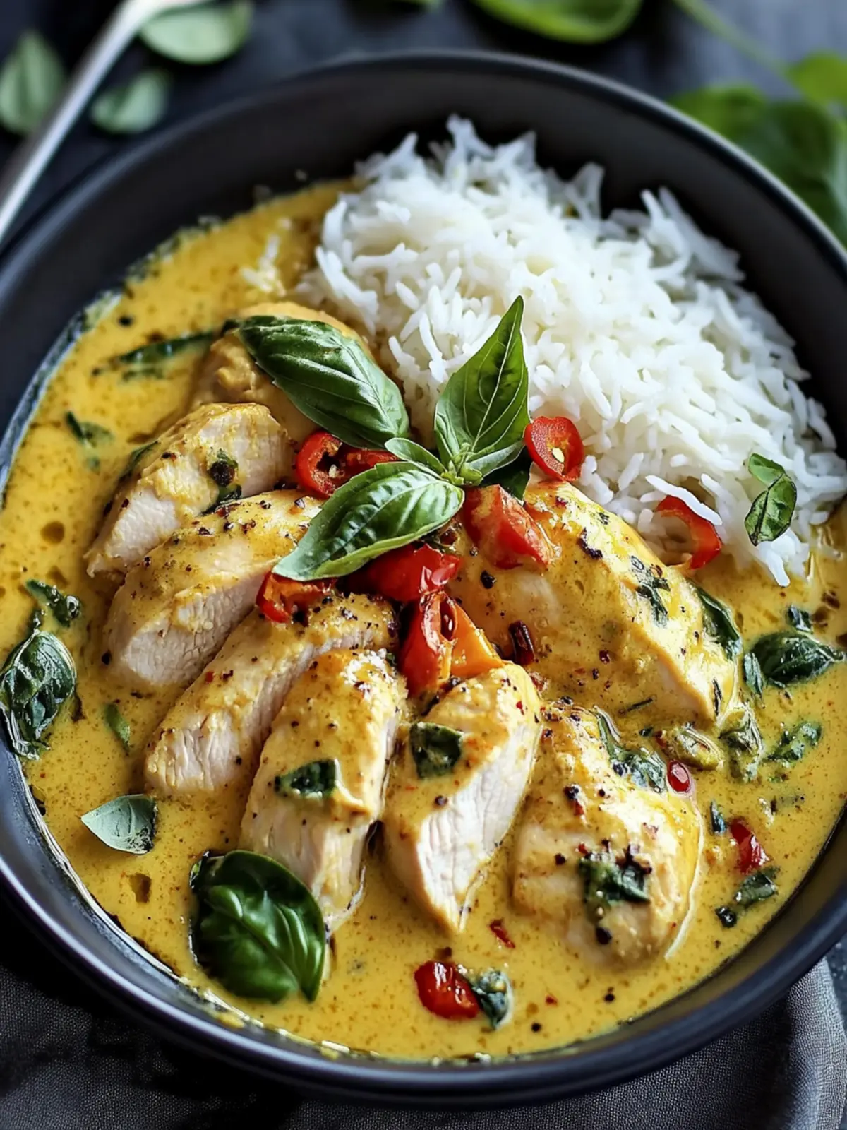 Savory Basil Chicken with Coconut Curry Sauce in 30 Minutes 3 Savory Basil Chicken with Coconut Curry Sauce